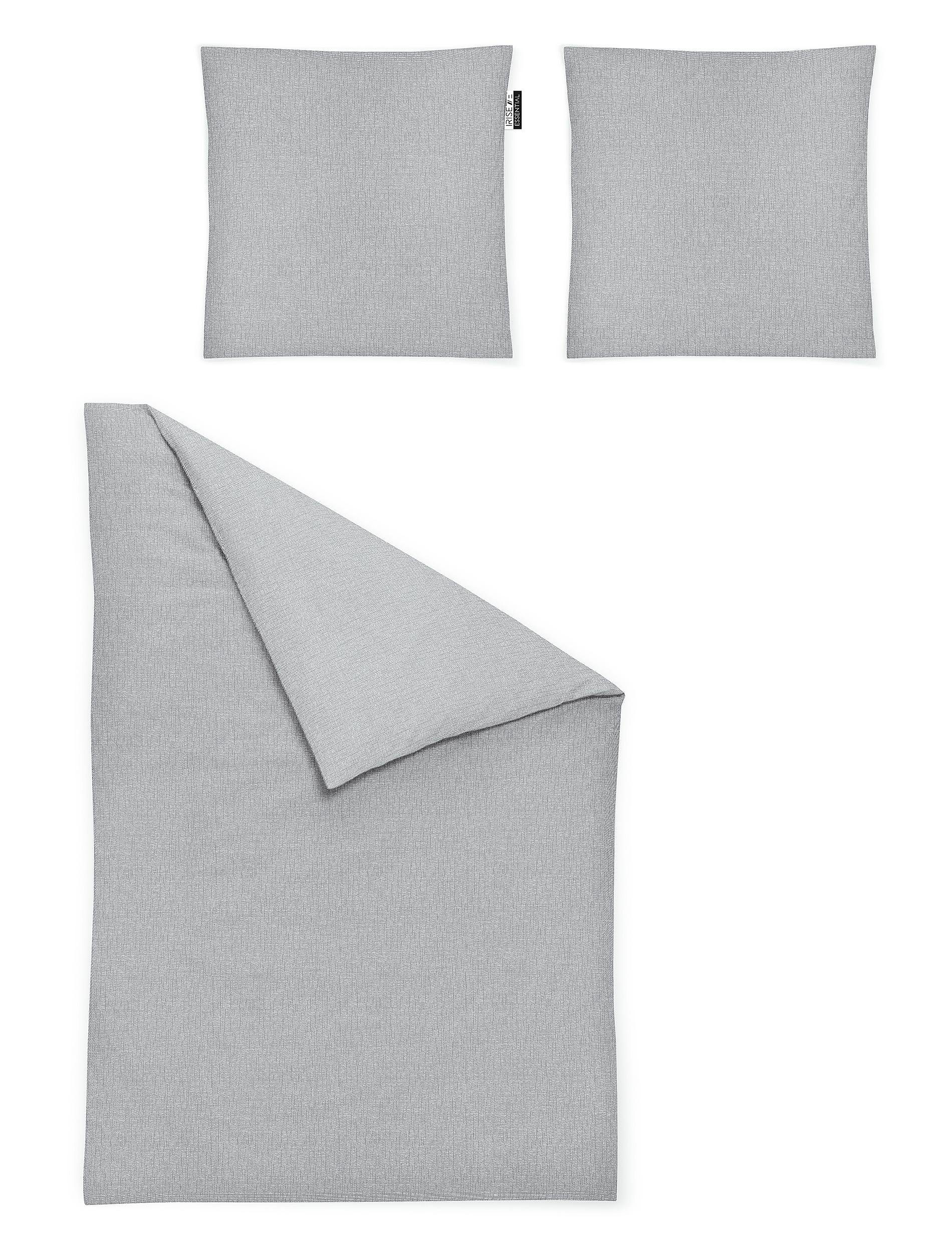 Irisette Bettwäsche Carla in Gr. 135x200, 155x220 oder 200x200 cm, Mako-Satin, 3 teilig, Bettwäsche aus Baumwolle, Bettwäsche mit Reißverschluss