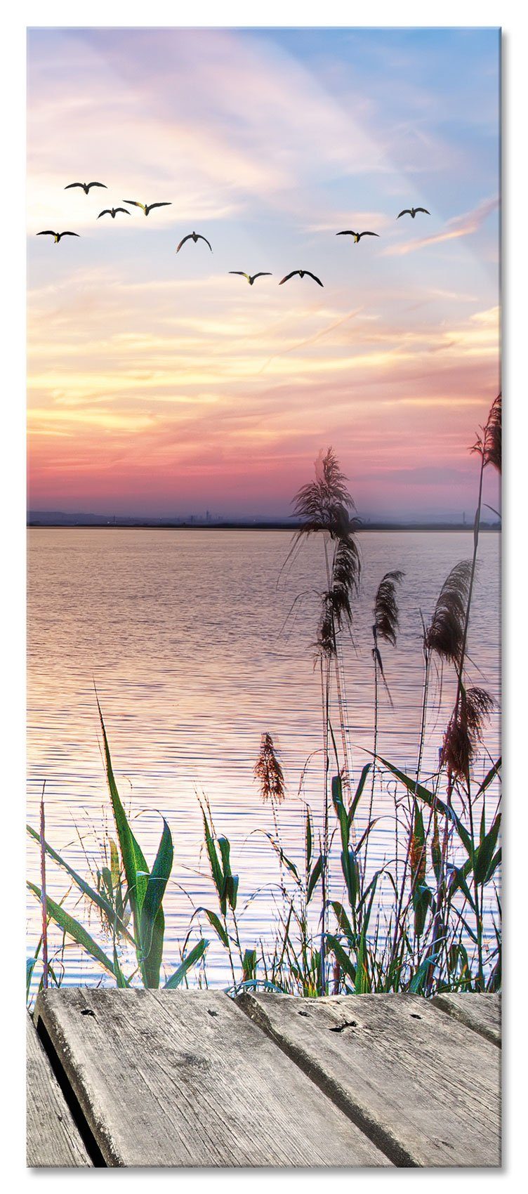 Pixxprint Glasbild Steg mit Ausblick aufs Meer, Steg mit Ausblick aufs Meer günstig online kaufen
