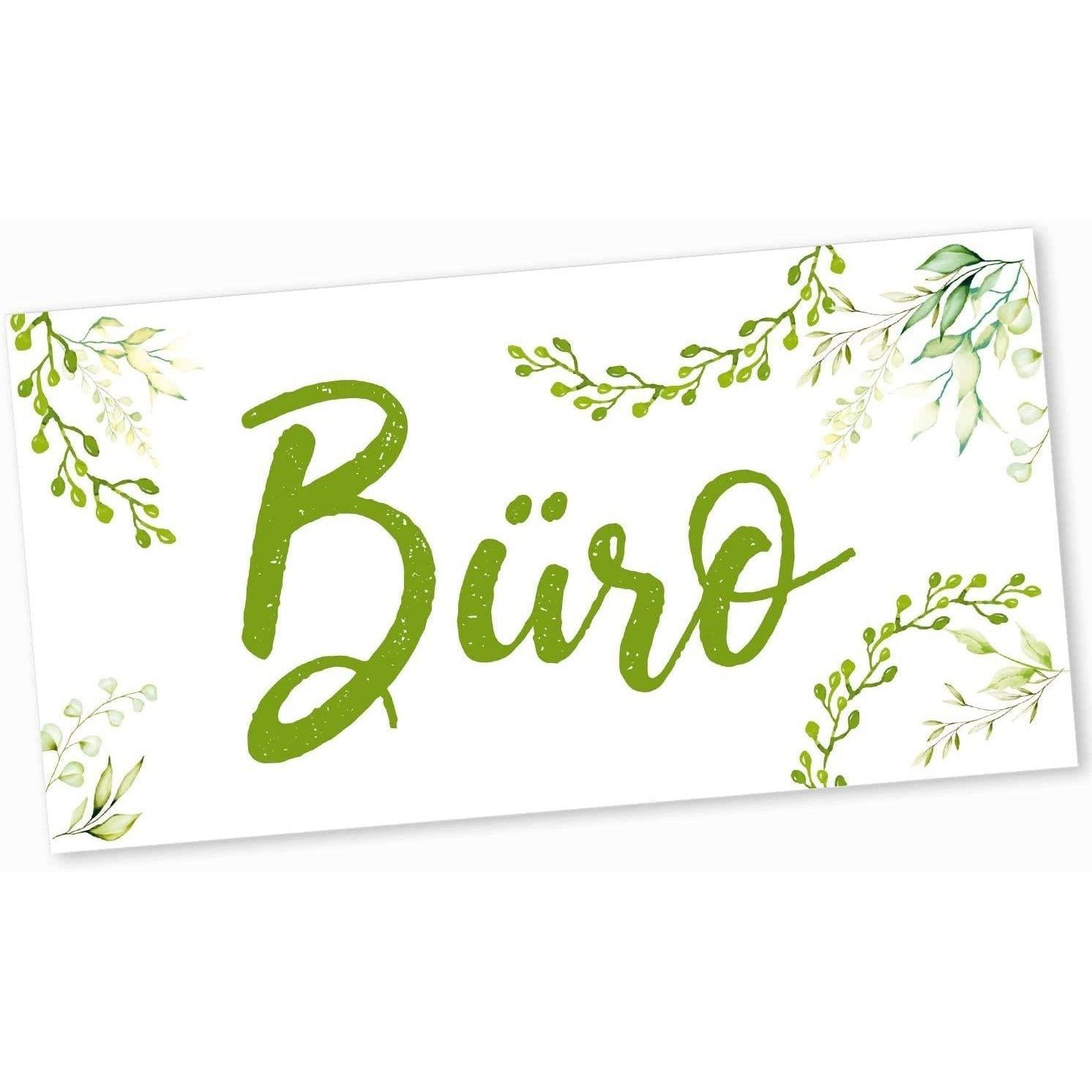 Logbuch-Verlag Dekofigur Büro Türschild grün weiß aus Alu Dibond - Büroschild 20 x 10 cm