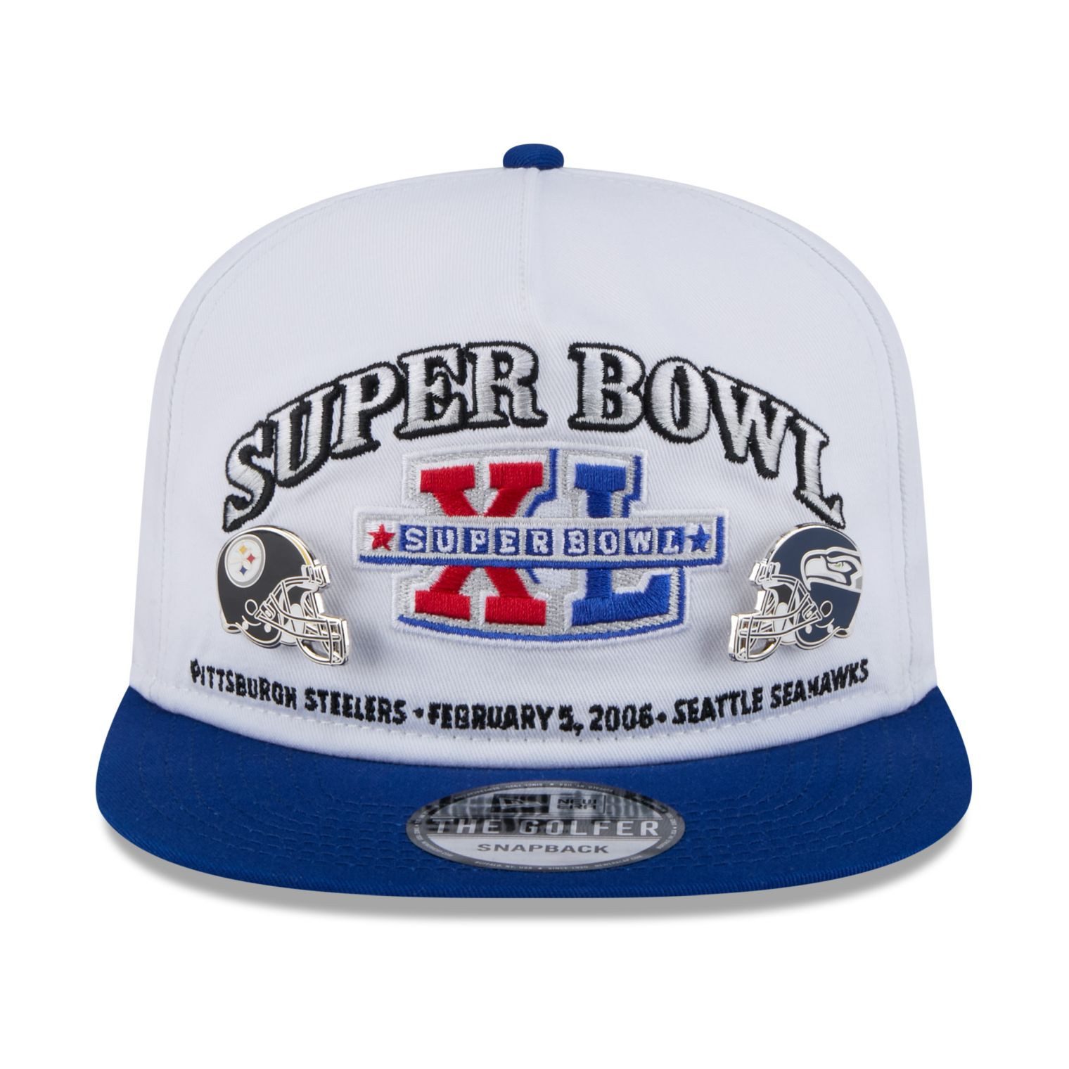 New Era Snapback Cap Golfer SUPER BOWL PIN Steelers Seahawks