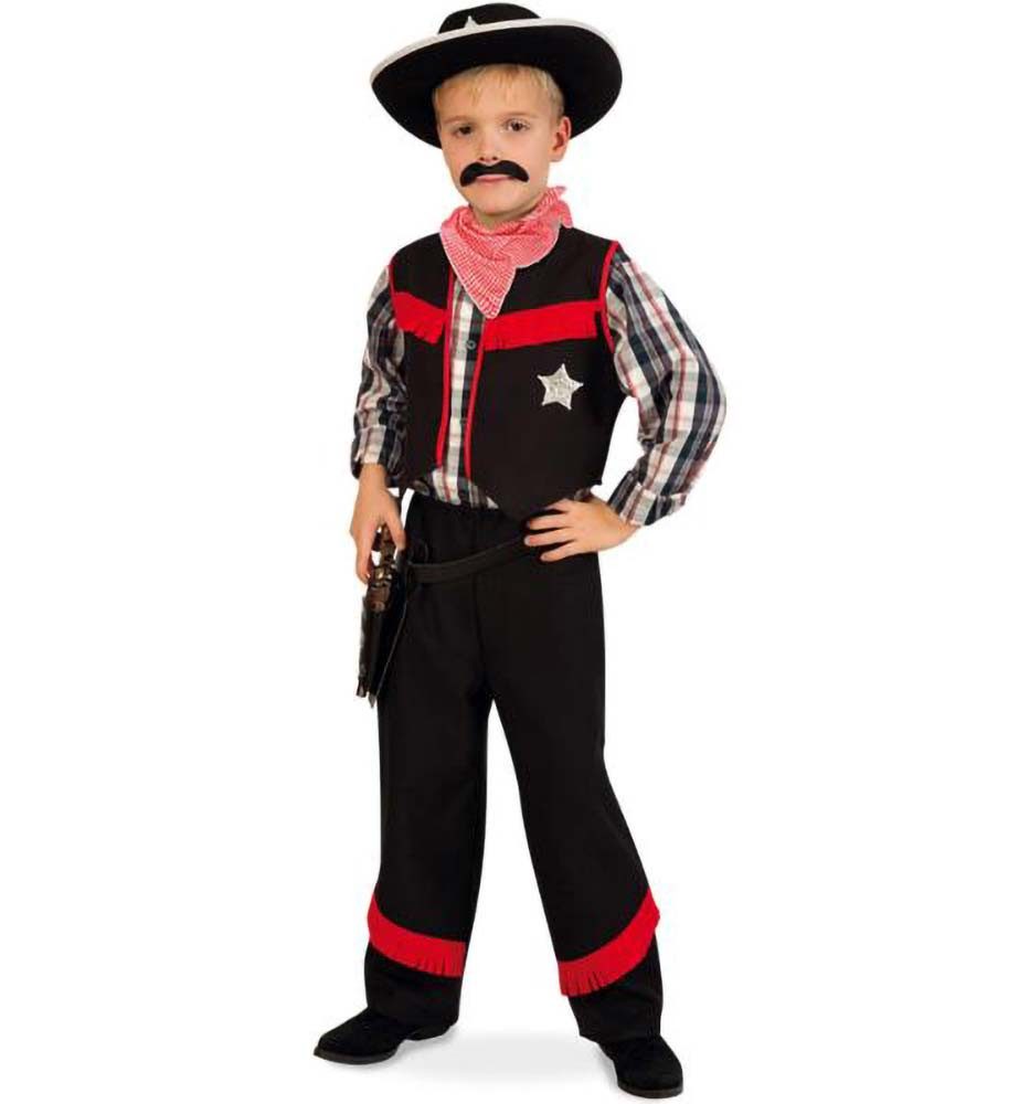 Kostüm Kinderkostüm Cowboy schwarz rot