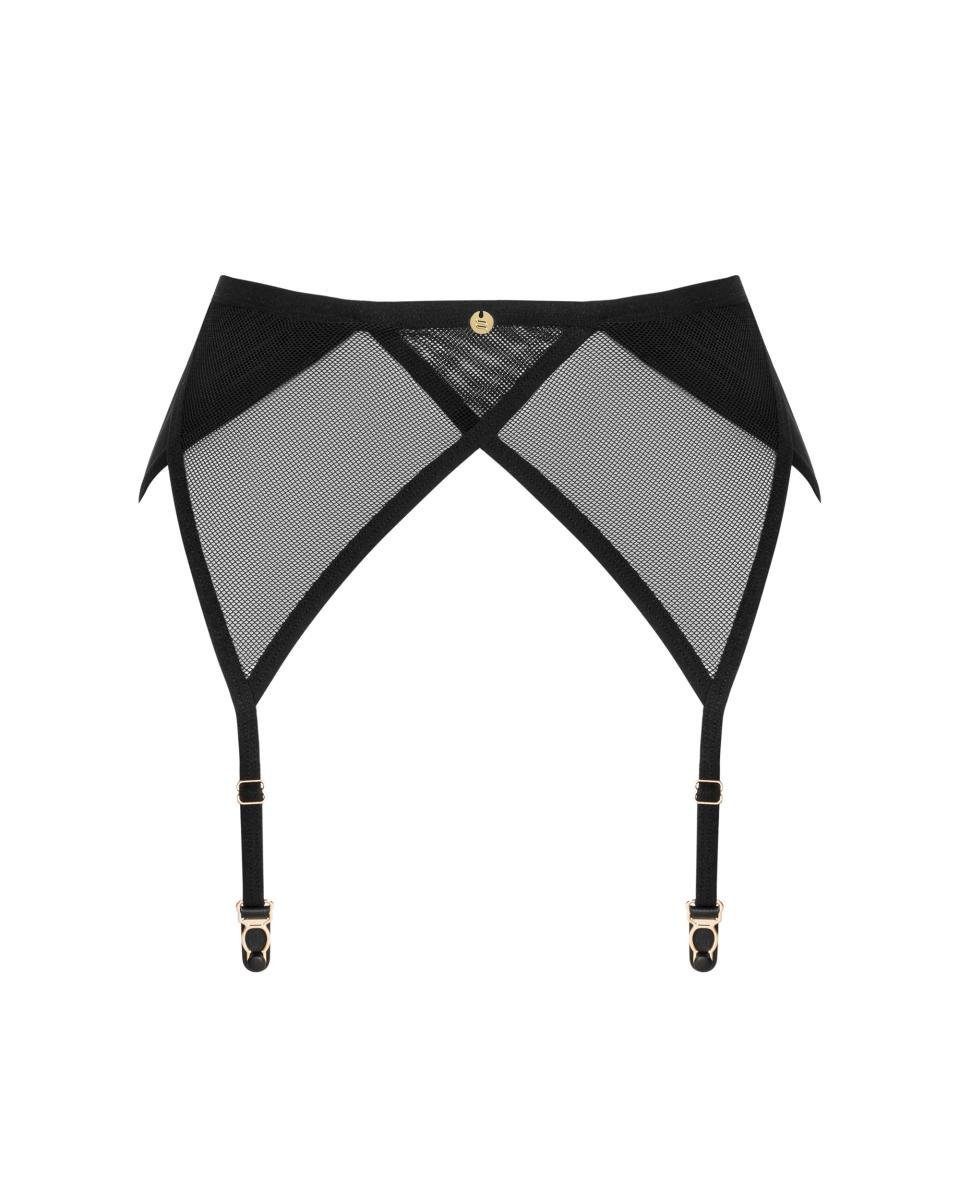 Obsessive Strumpfhalter Transparenter Strumpfgürtel - schwarz, flexibler Stoff – praktisch und bequem