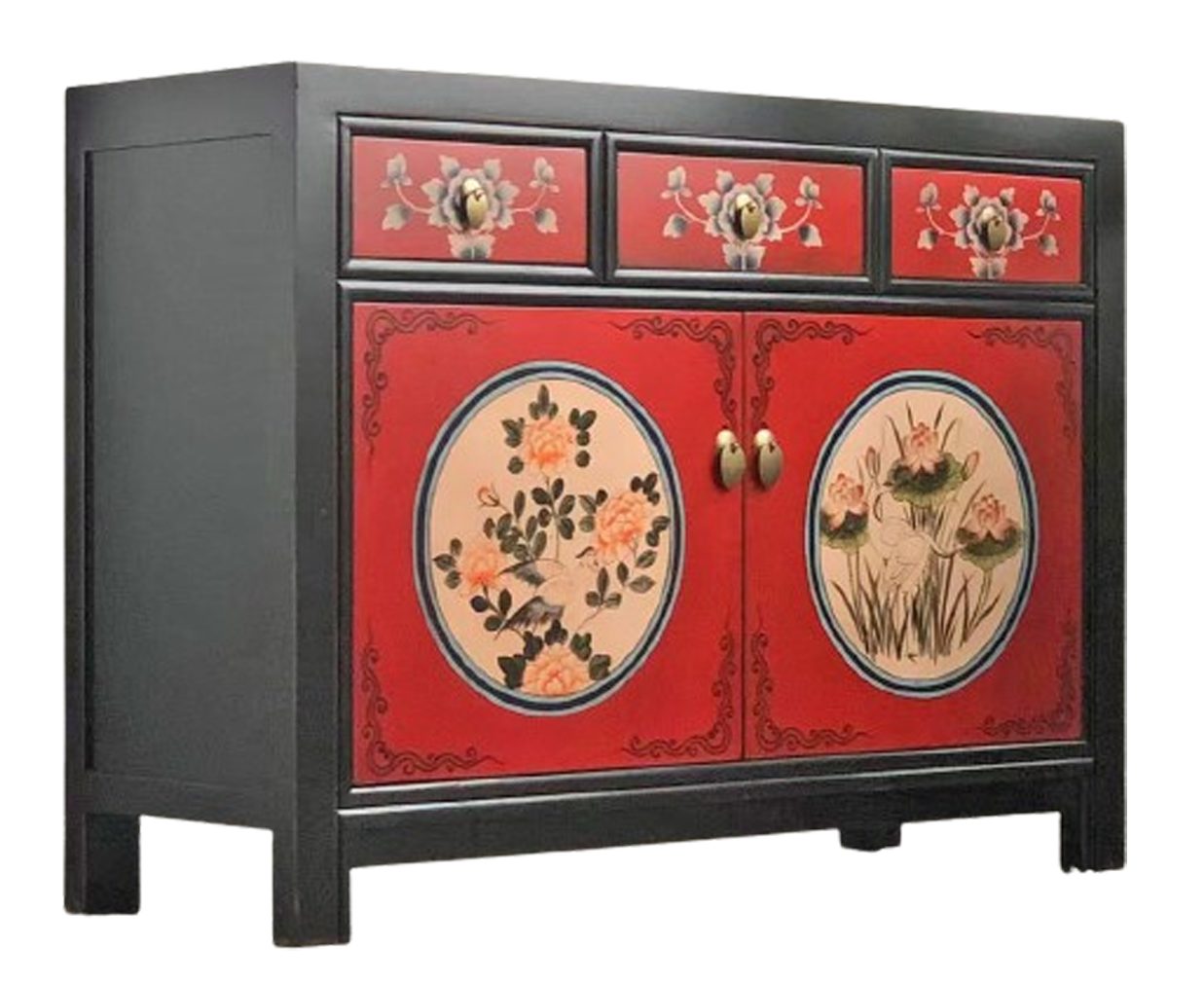 OPIUM OUTLET Kommode Sideboard Schrank Asia Vintage Мебель chinesisch orientalisch asiatisch (Anrichte Buffet, komplett montiert), B x T x H: 117 x 40 x 85 cm