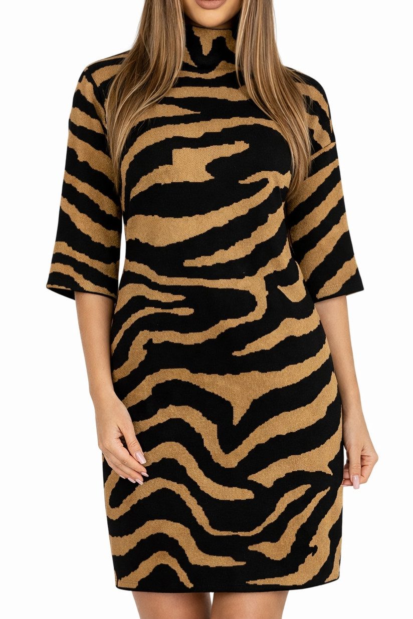 Mississhop Strickkleid Modisches Feinstrickkleid Longshirt in stilvollen Mustern M.423