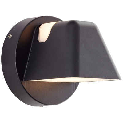 Lightbox LED Außen-Wandleuchte, LED fest integriert, warmweiß, Up Down Außenwandlampe, 1600 lm, 3000 K, IP44, Edelstahl, schwarz/weiß