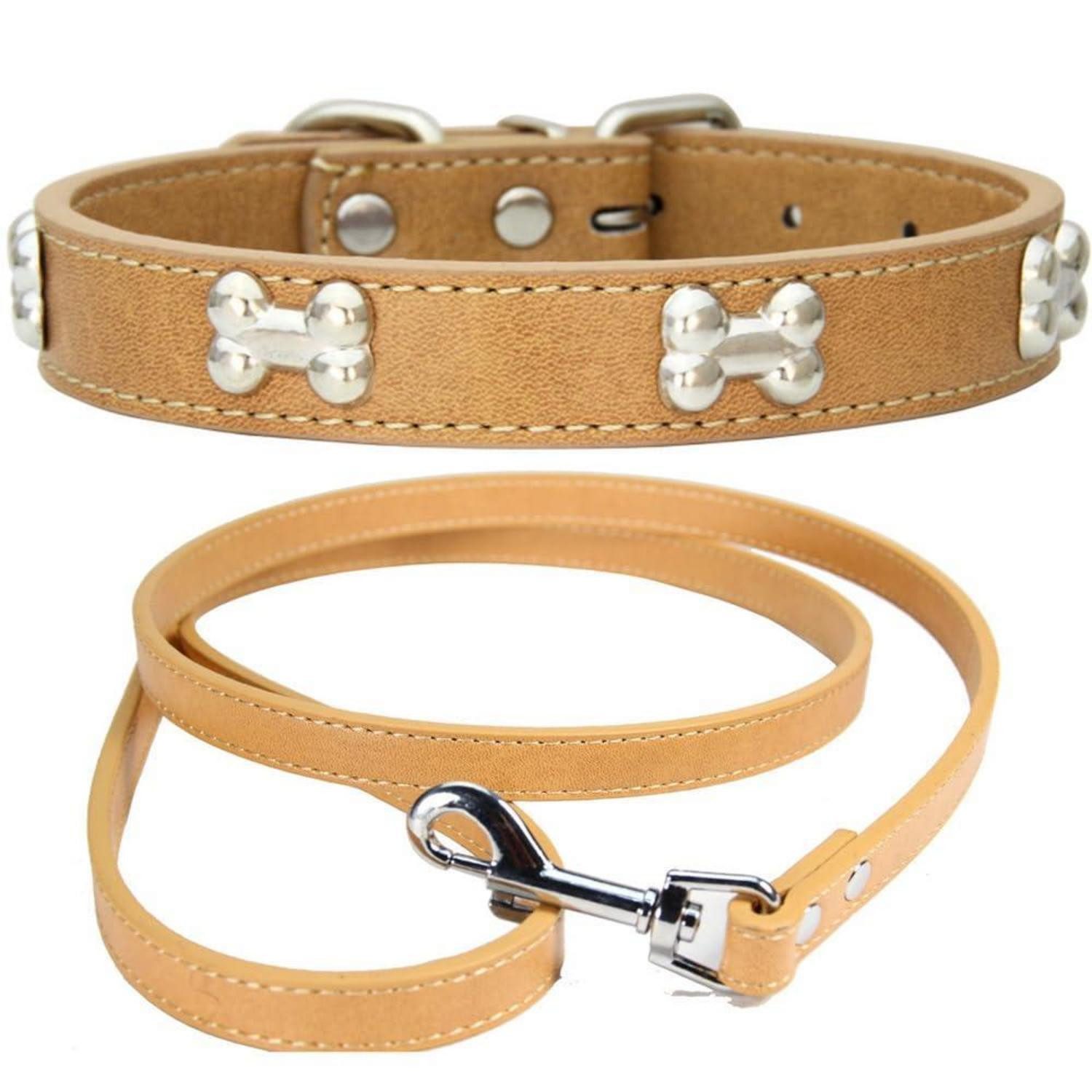 LuxusKollektion Hunde-Halsband Hundehalsband M Kaffee verstellbar in Lederoptik
