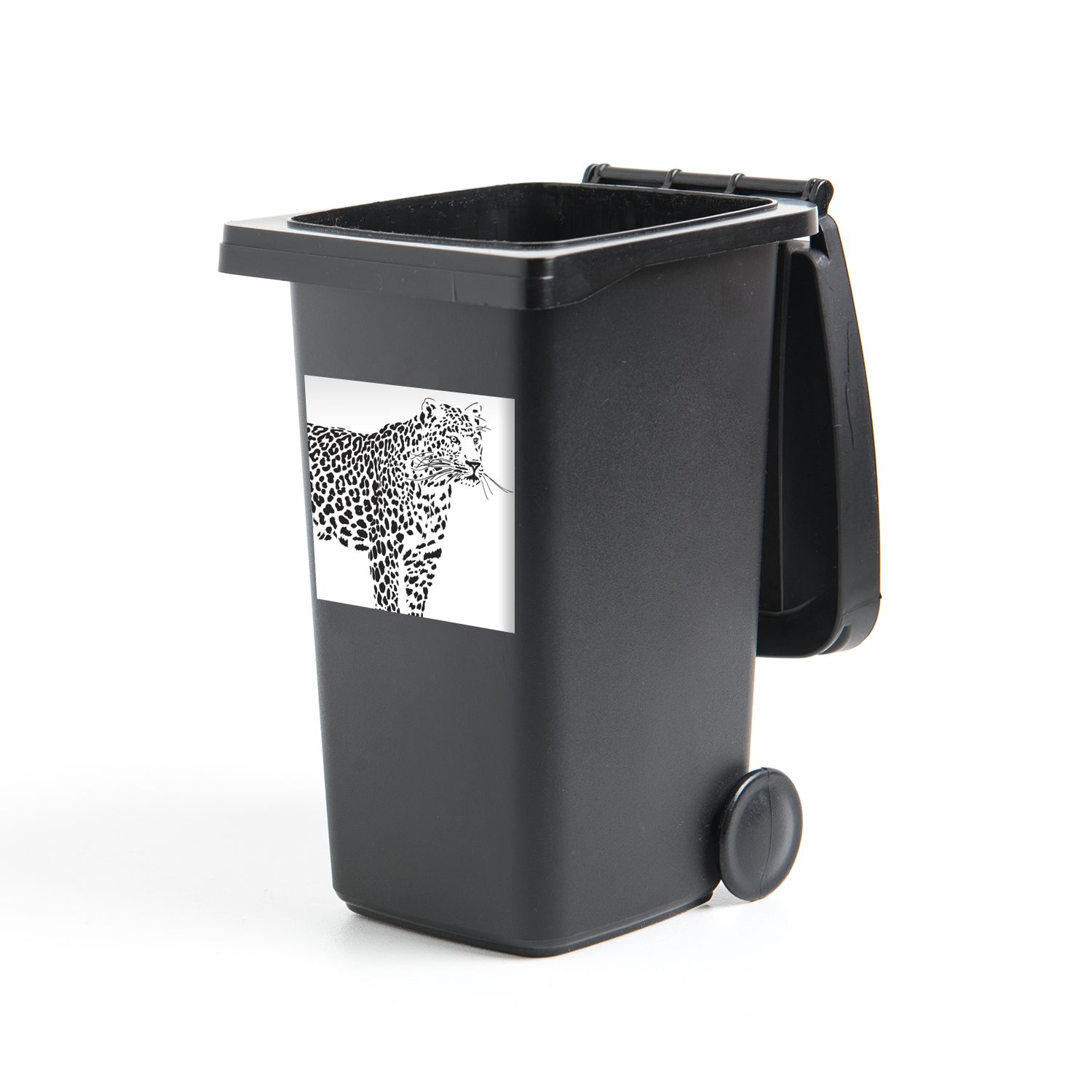 MuchoWow Wandsticker Eine Illustration eines Leoparden (1 St), Mülleimer-aufkleber, Mülltonne, Sticker, Container, Abfalbehälter | Wandtattoos