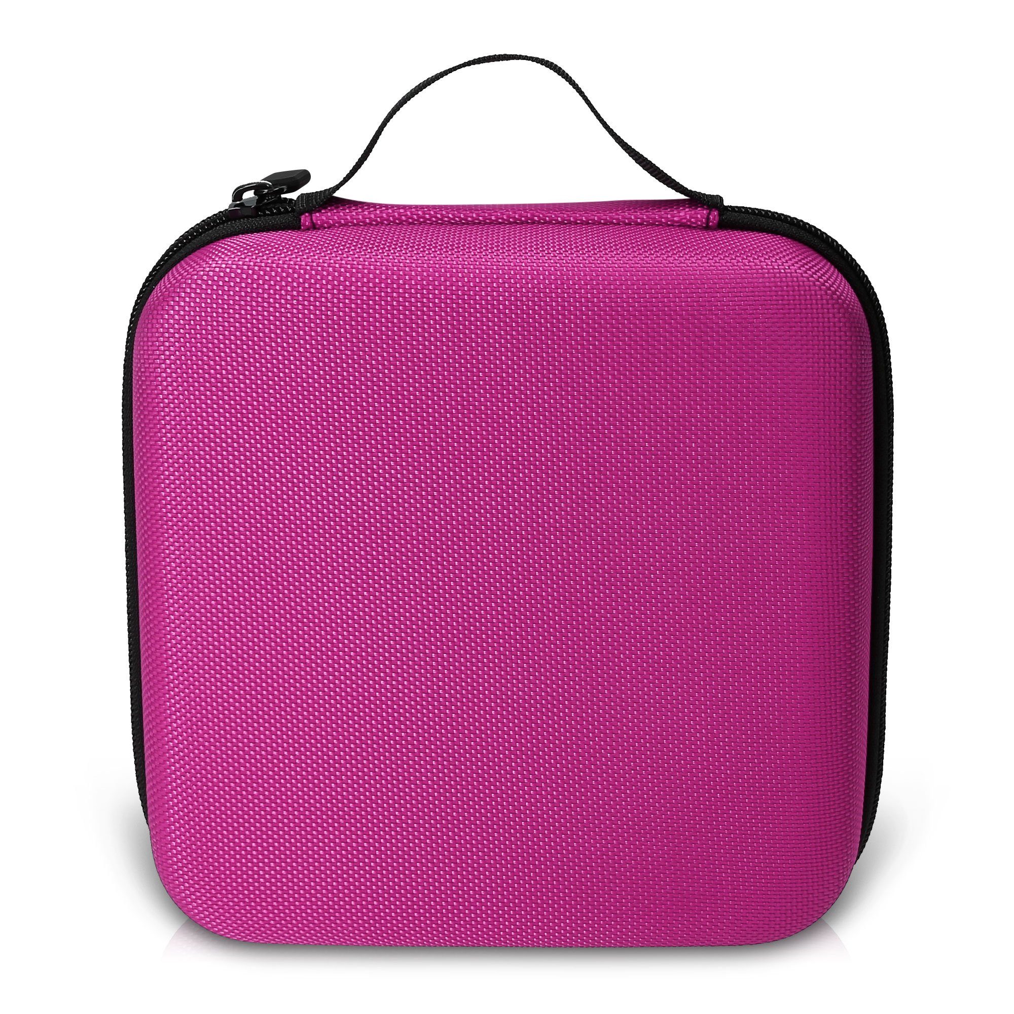 kwmobile Aufbewahrungsbox Tasche für Tonies, zu bis Tonie Box Hartschale Figuren 20 Nylon aus für - Pink Transportbox 