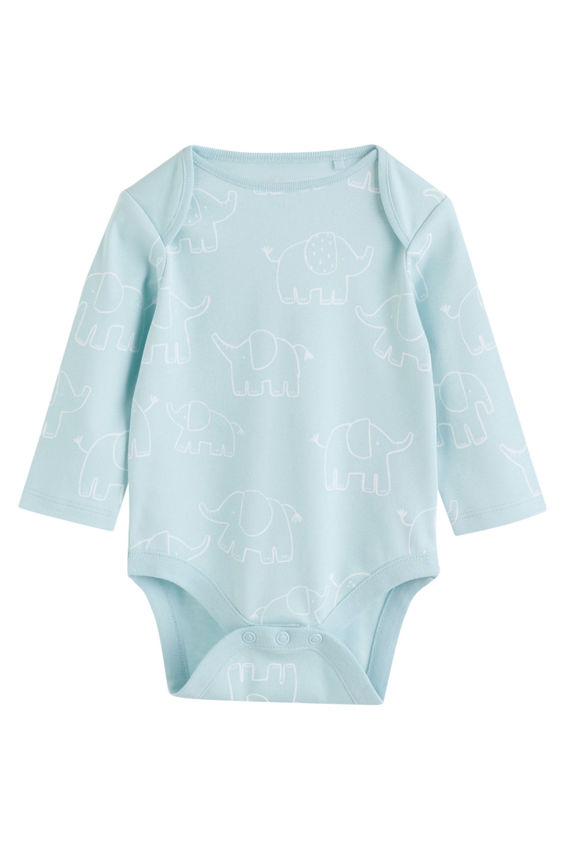Next Langarmbody 5er-Pack Baby Elefant Langarm-Bodysuits (5-tlg)