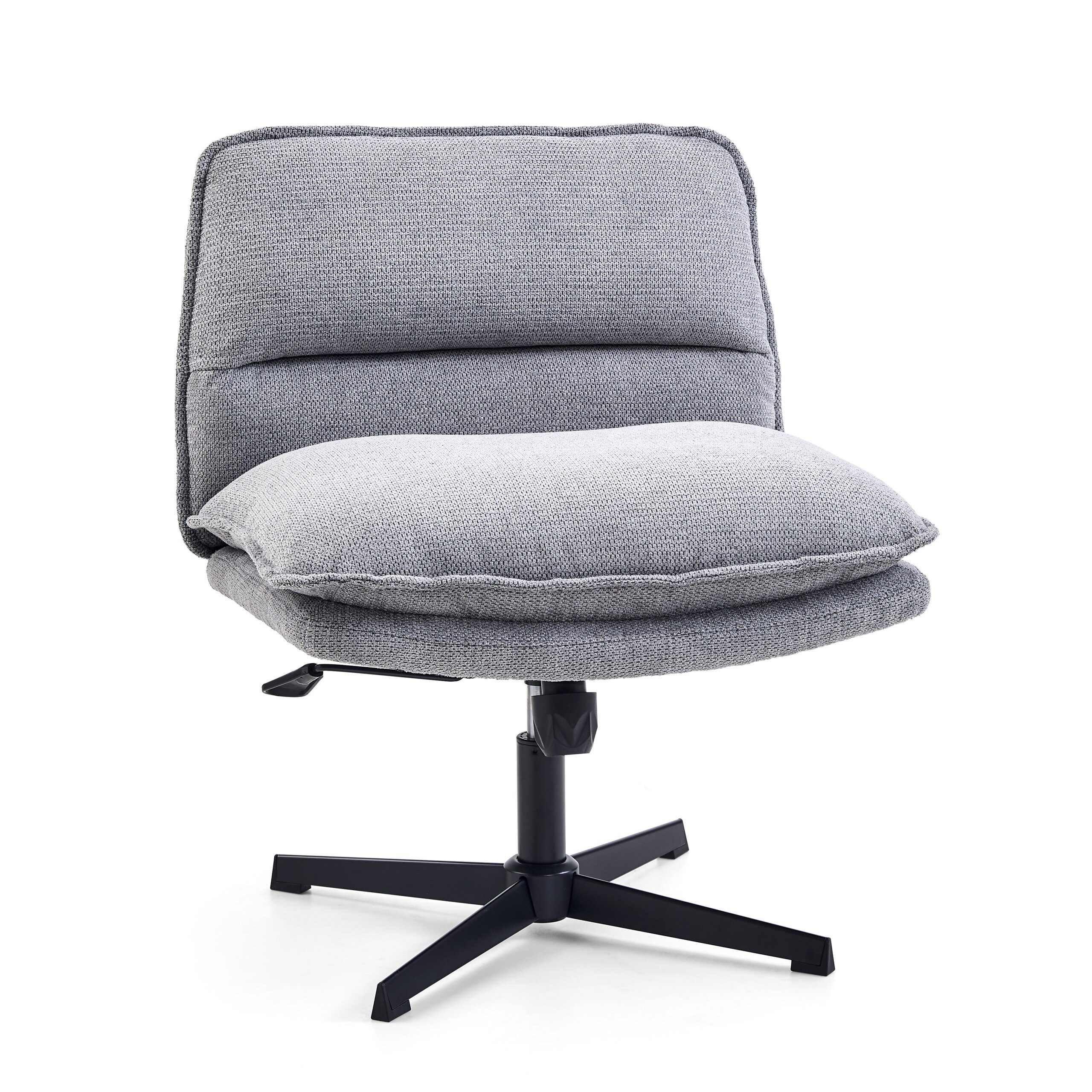 hjh LIVING Loungesessel Criss-Cross 20 Polstersessel Stoff ohne Armlehnen, Bürostuhl, Schneidersitz Stuhl drehbar für Wohnzimmer Home-Office