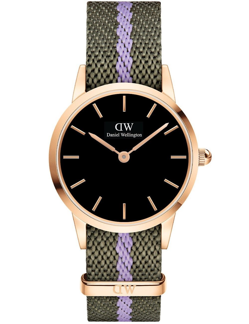Daniel Wellington Quarzuhr Daniel Wellington DW00100680 Damenuhr Iconic NATO Green/Purple 28mm 3A Daniel Wellington DW00100680 Damenuhr Iconic NATO Green/Purple 28mm 3ATM