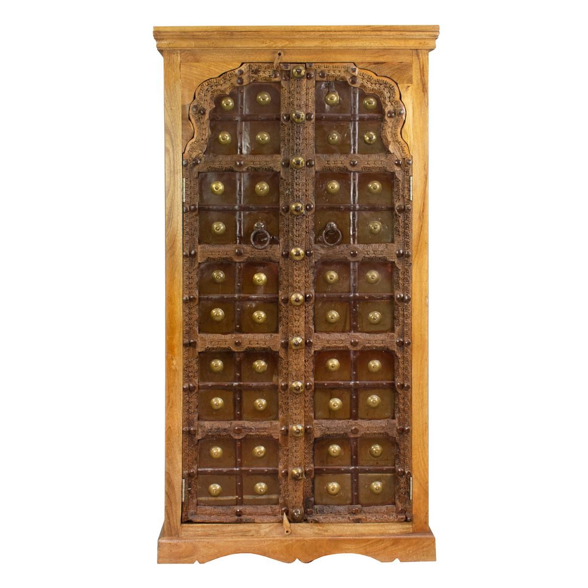 Oriental Galerie Mehrzweckschrank Brauner Schrank mit Antiken Türen Old Door Modell 2 170 cm