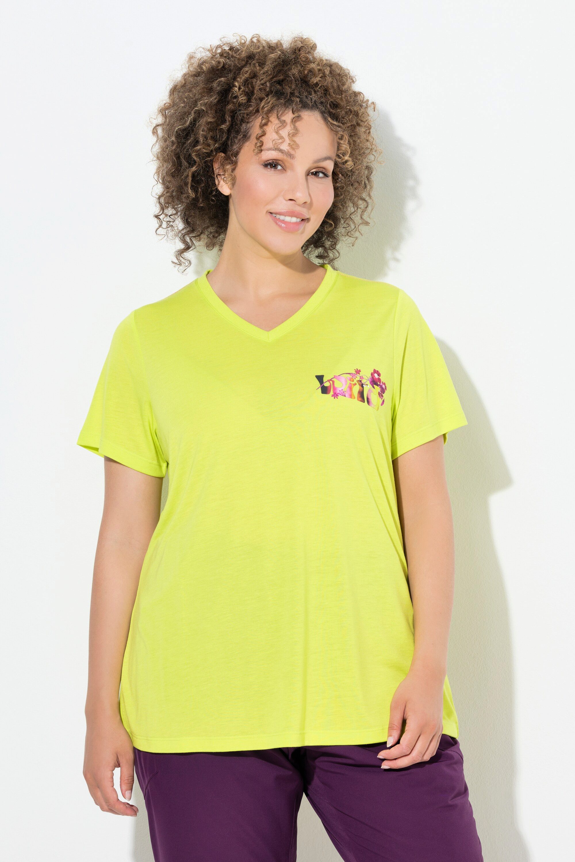 Ulla Popken T-Shirt Funktions-Shirt Wild V-Ausschnitt Halbarm