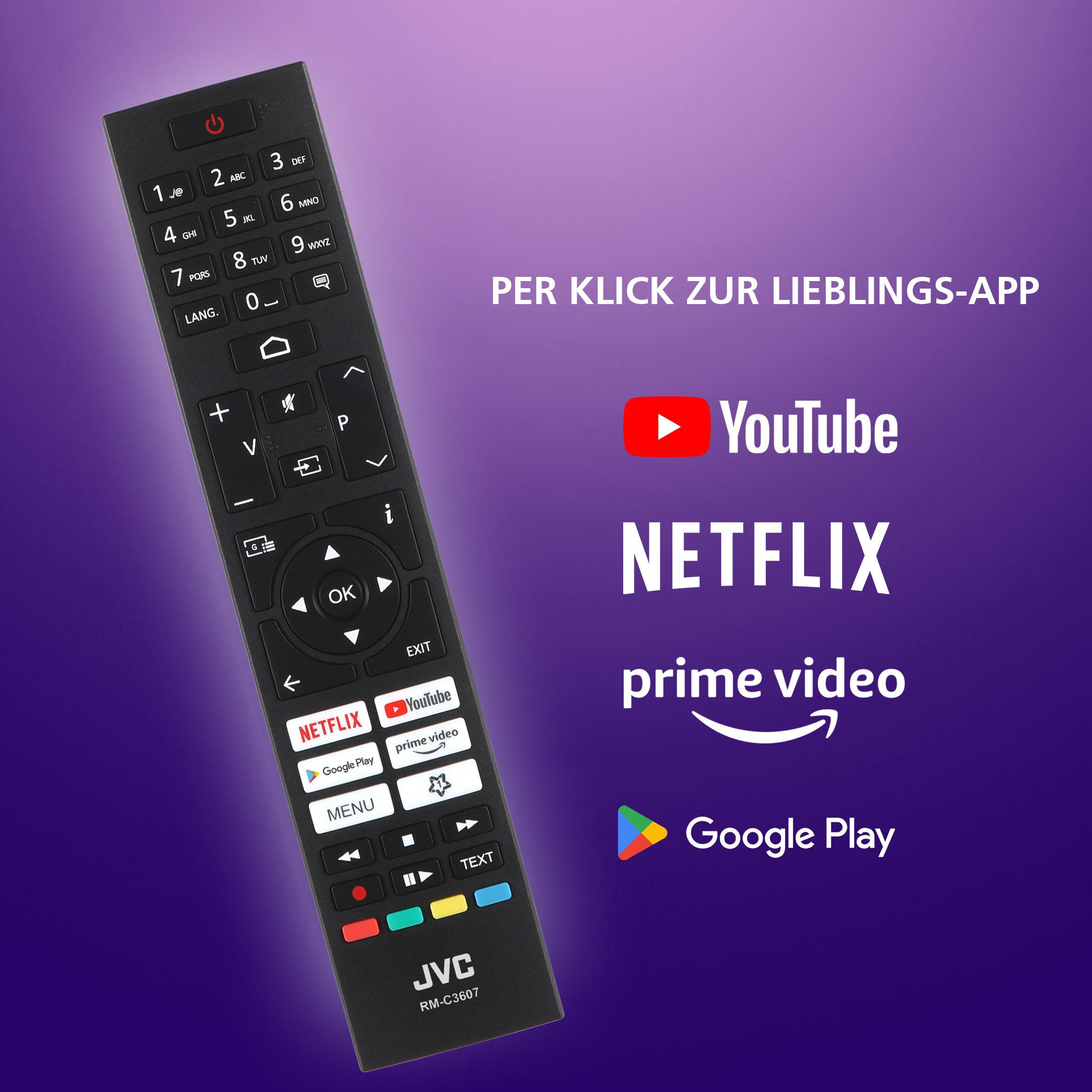 JVC LT-24VAH3455 LCD-LED Fernseher (60 cm/24 Zoll, HD-ready, Android TV, Android Smart TV, HDR, Triple-Tuner, Bluetooth)