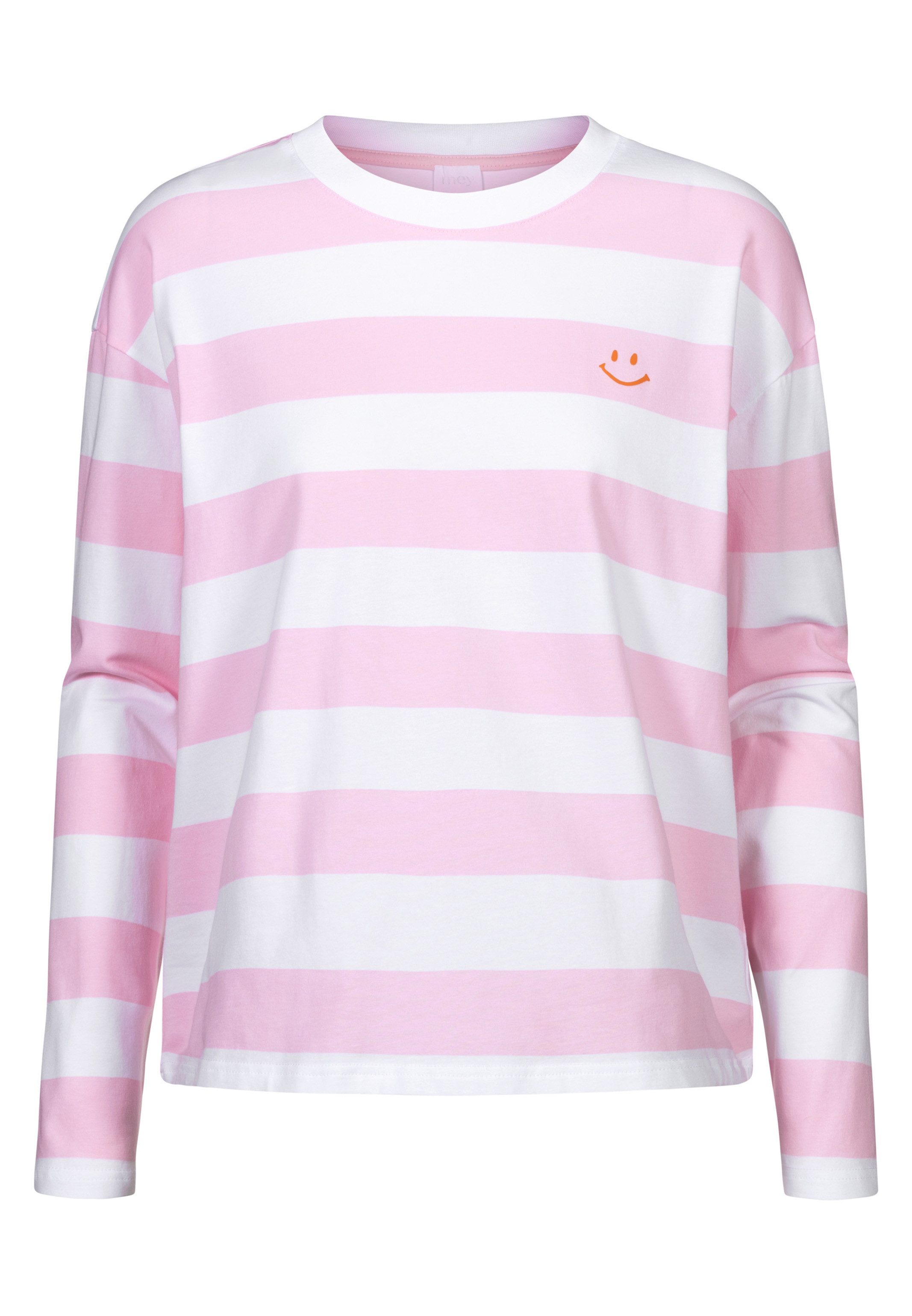 Mey Kapuzensweatjacke Streaked Lines (1-tlg) Schlafanzug Oberteil - Baumwolle - Atmungsaktiv