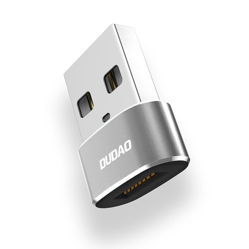 Dudao Steckeradapter Anschlussadapter Verbindungsstück USB-Adapter USB-A zu USB-C, kompakt, leicht, robust, Metallgehäuse