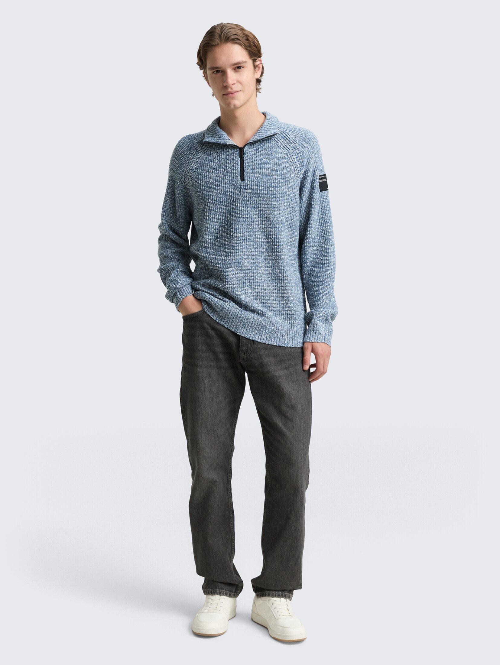 TOM TAILOR Denim Strickpullover Pullover & Strickjacken Troyer Strickpullover