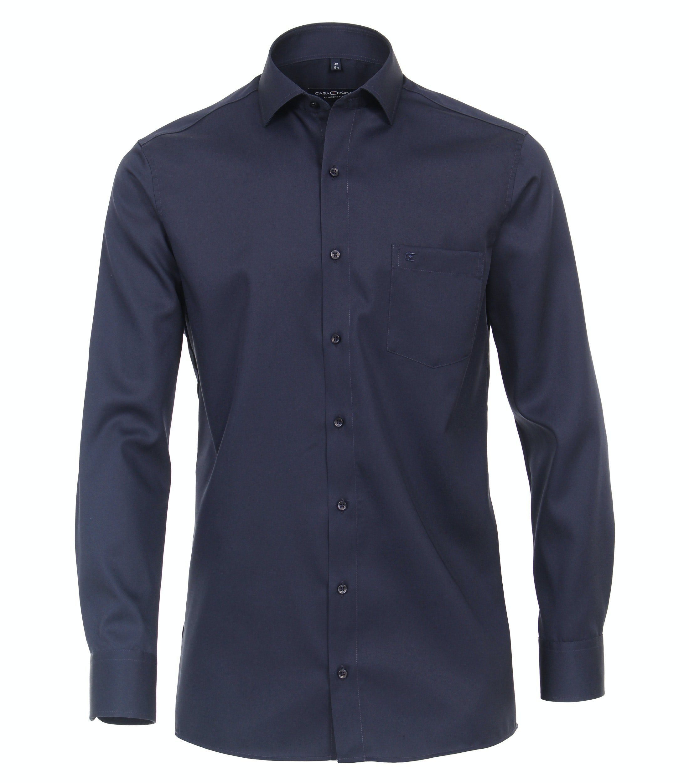 (116) CASAMODA Businesshemd Einfarbig - - Comfort Dunkelblau Fit Blau - - Businesshemd Langarm