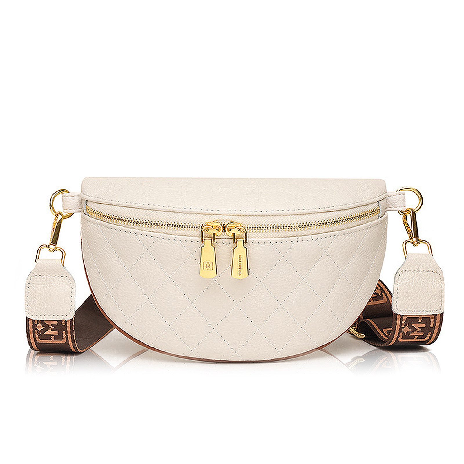TAN.TOMI Bauchtasche Damen Umhängetasche mit breitem Gurt & goldenen Metall günstig online kaufen