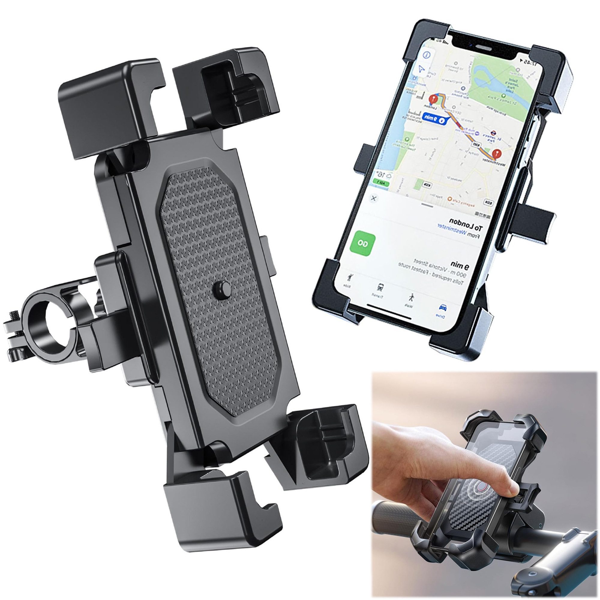 Smartphone-Halterung Fahrrad- und Motorrad Handyhalterung, wasserdicht & rostfrei