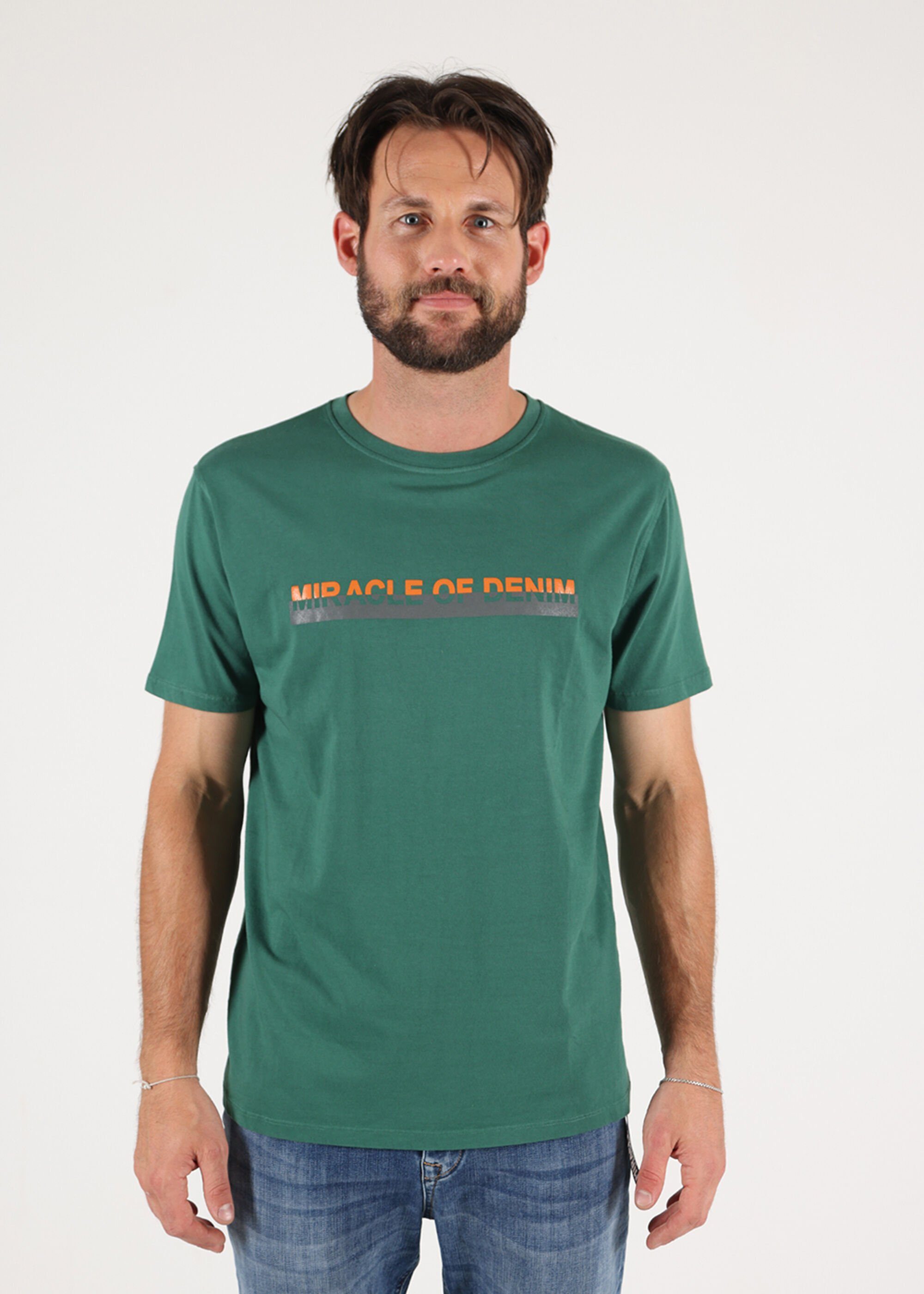 T-Shirt Rundhalsausschnitt of Froggy Miracle Denim Green mit