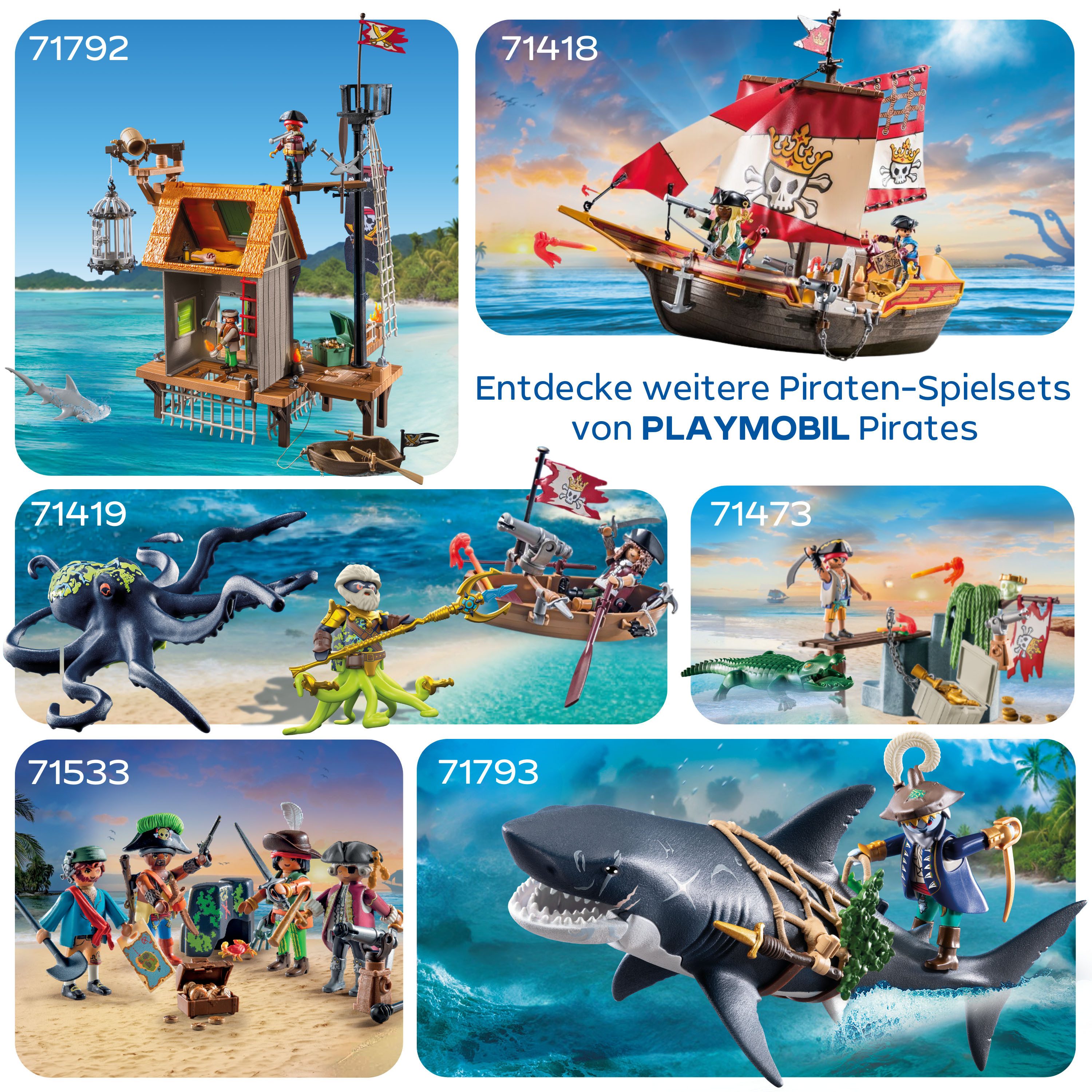Playmobil® Gefahr durch Riesenhai (71793), Pirates Konstruktions-Spielset, (21 St) – Bild 5 von 5