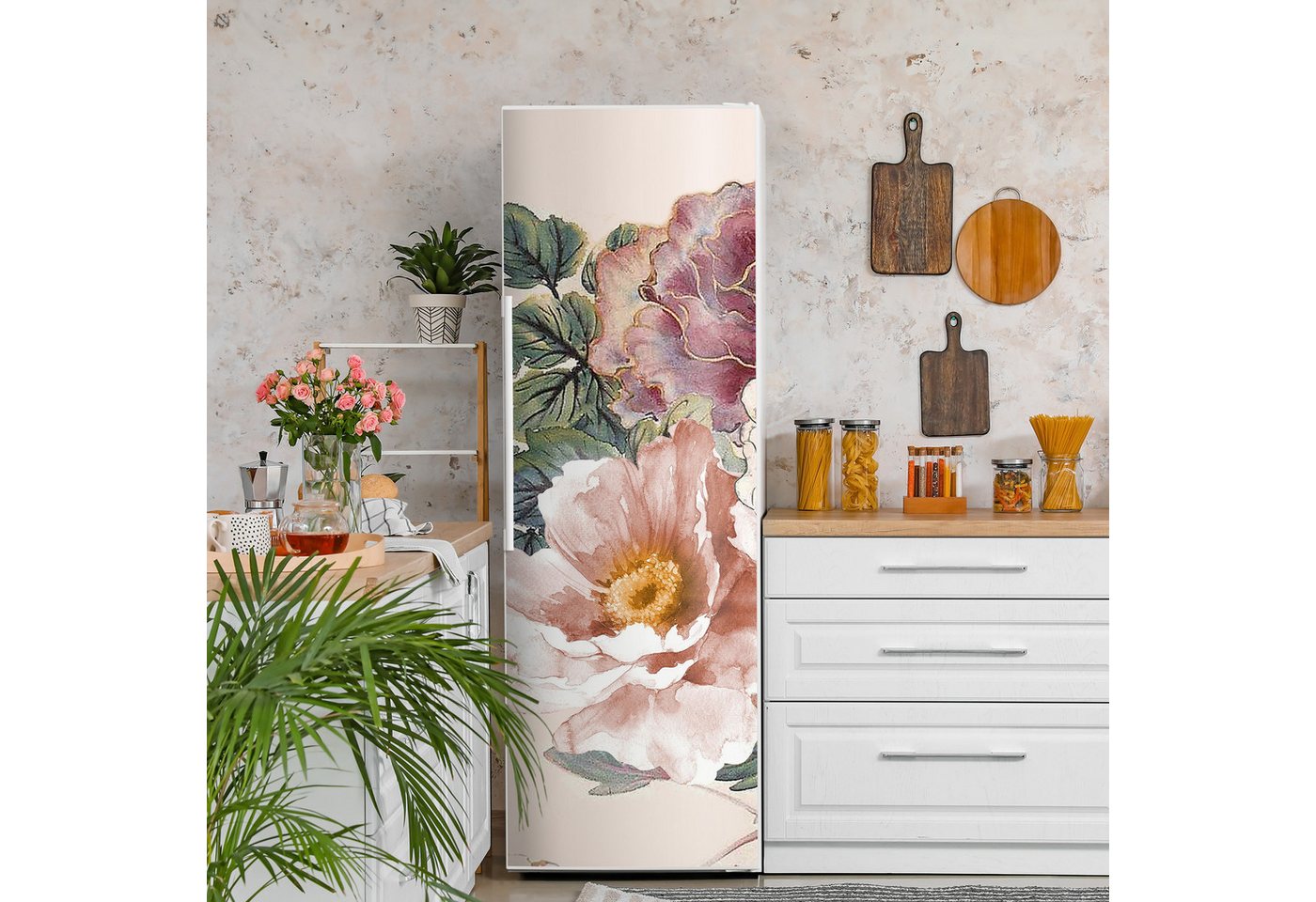 Thumbnail - DEQORI Magnetfolie 'Aquarellblütenzauber', Kühlschrank Magnetmatte magnetisch Magnetfolie Folie Schutz
