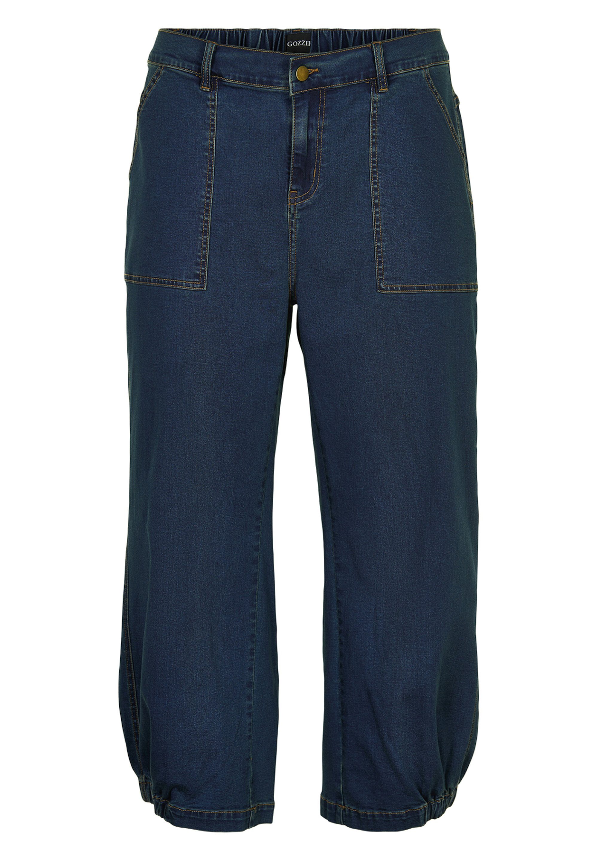 GOZZIP 3/4-Jeans Clara Danish Dark blue design denim