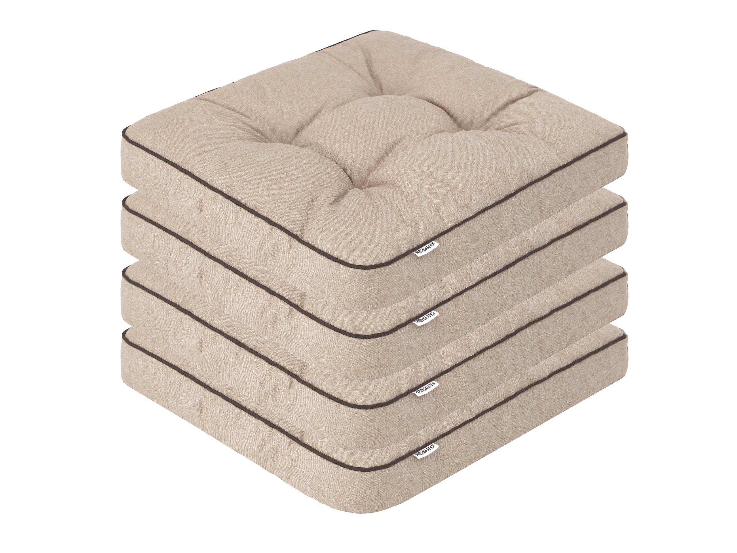 Bjird Stuhlkissen Sitzkissen 49x47x8 cm, 4er Set Polsterauflagen mit 8 cm d günstig online kaufen