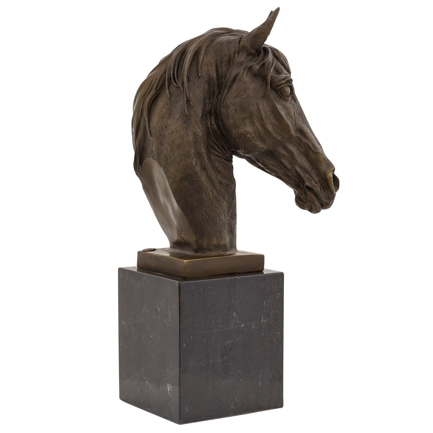 Aubaho Skulptur Bronzeskulptur Pferd 44cm Büste Pferdekopf Statue Bronzefigur Bronze A
