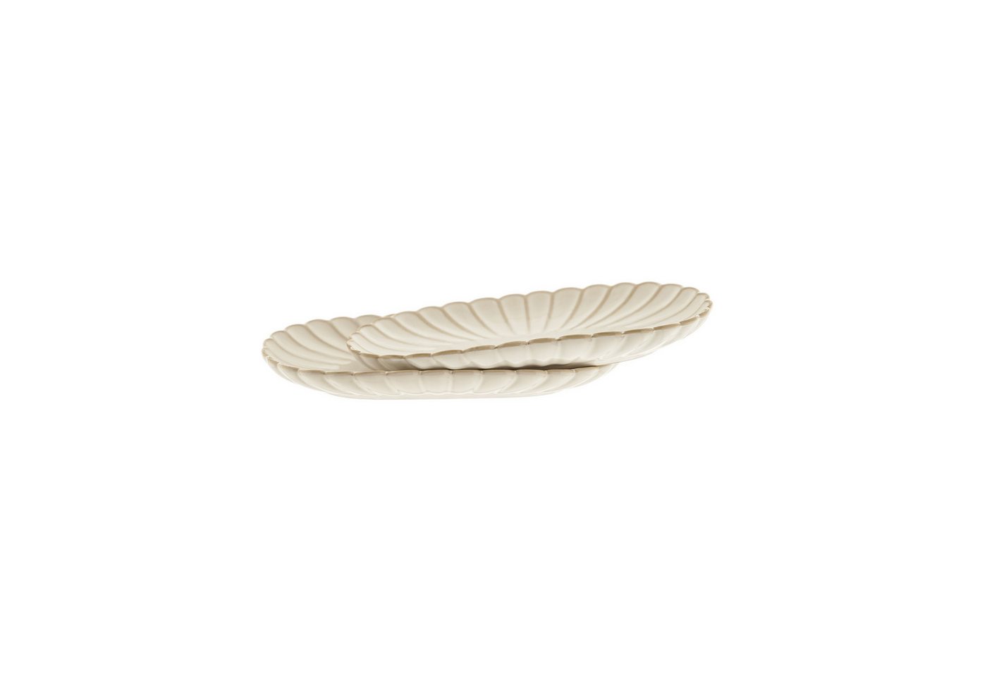 Almina Servierplatte Bloomy 2-teiliges Set aus Porzellan mit floraler Struktur, Porzellan, (Packung, 2-tlg)