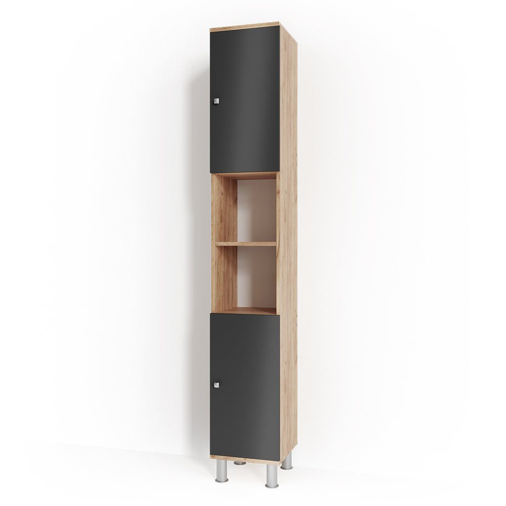 Vicco Hochschrank Fynn, Anthrazit/Goldkraft Eiche, 30 günstig online kaufen