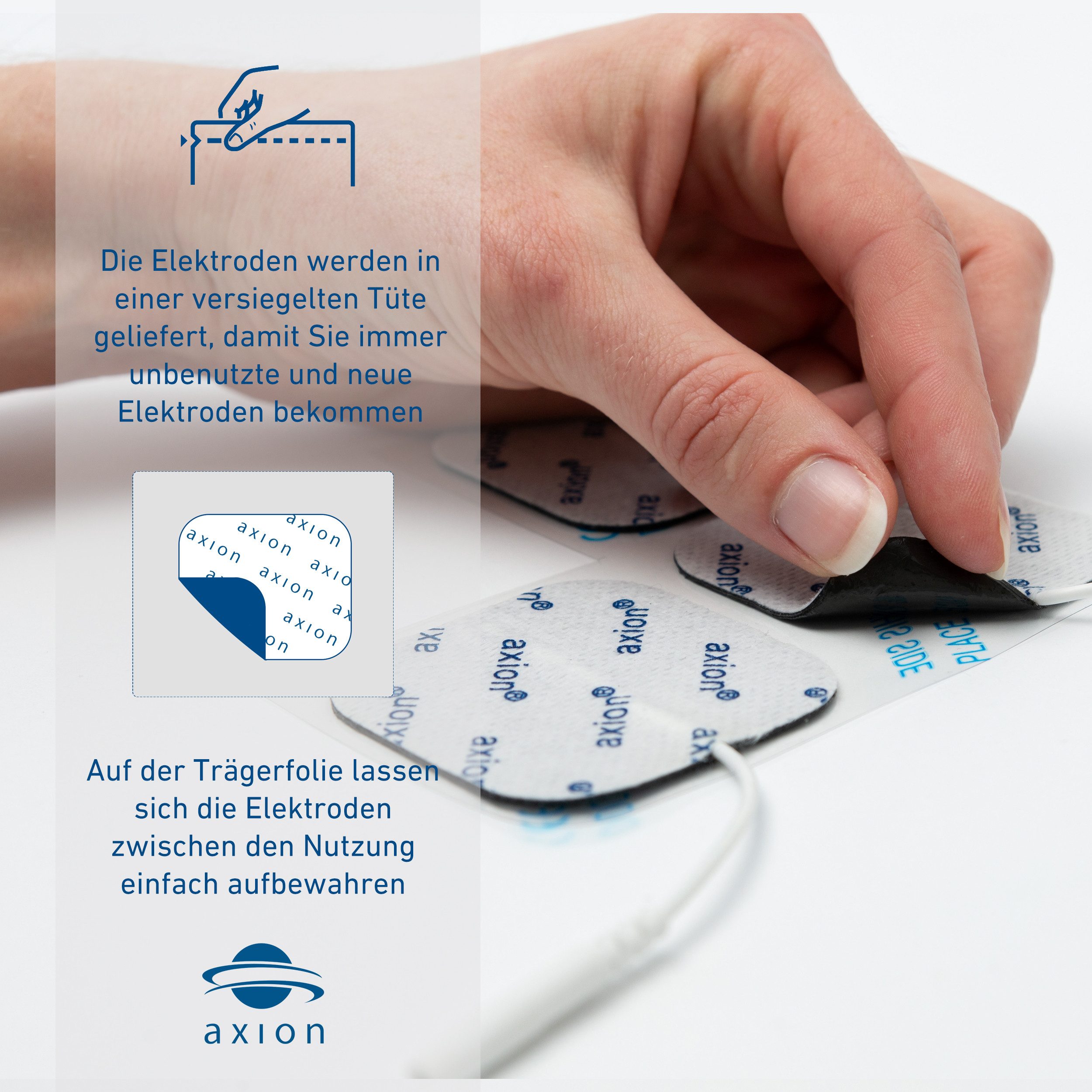 Axion Elektrodenpads passend zu Prorelax, Promed, axion - 33x4cm, 2mm Stecker, für Rücken, 2 St.,selbstklebende TENS EMS Elektroden für TENS EMS Geräte