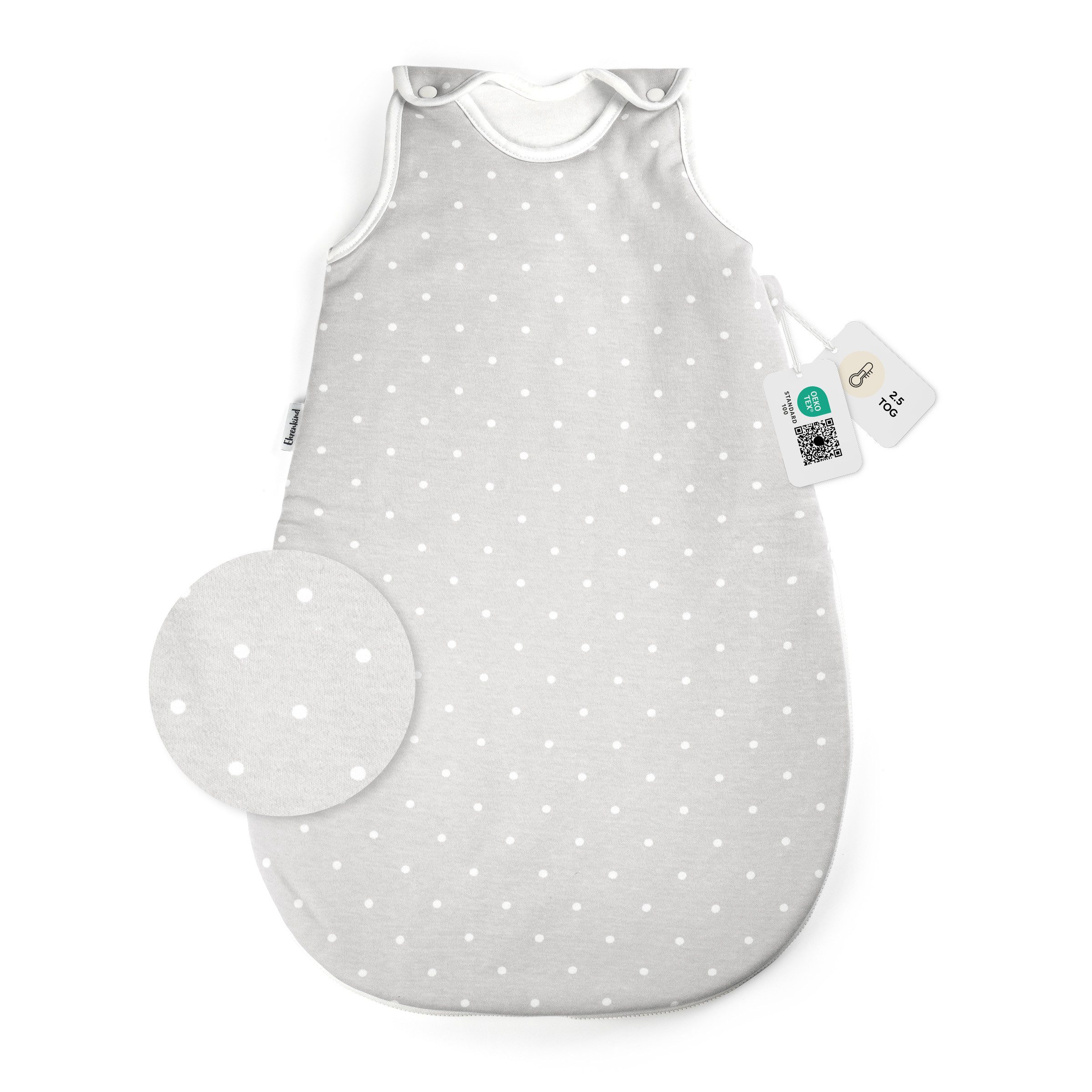 Ganzjahresschlafsack Schlafsack Rund 2.5 TOG, Bio-Baumwolle, Baby Schlafsack