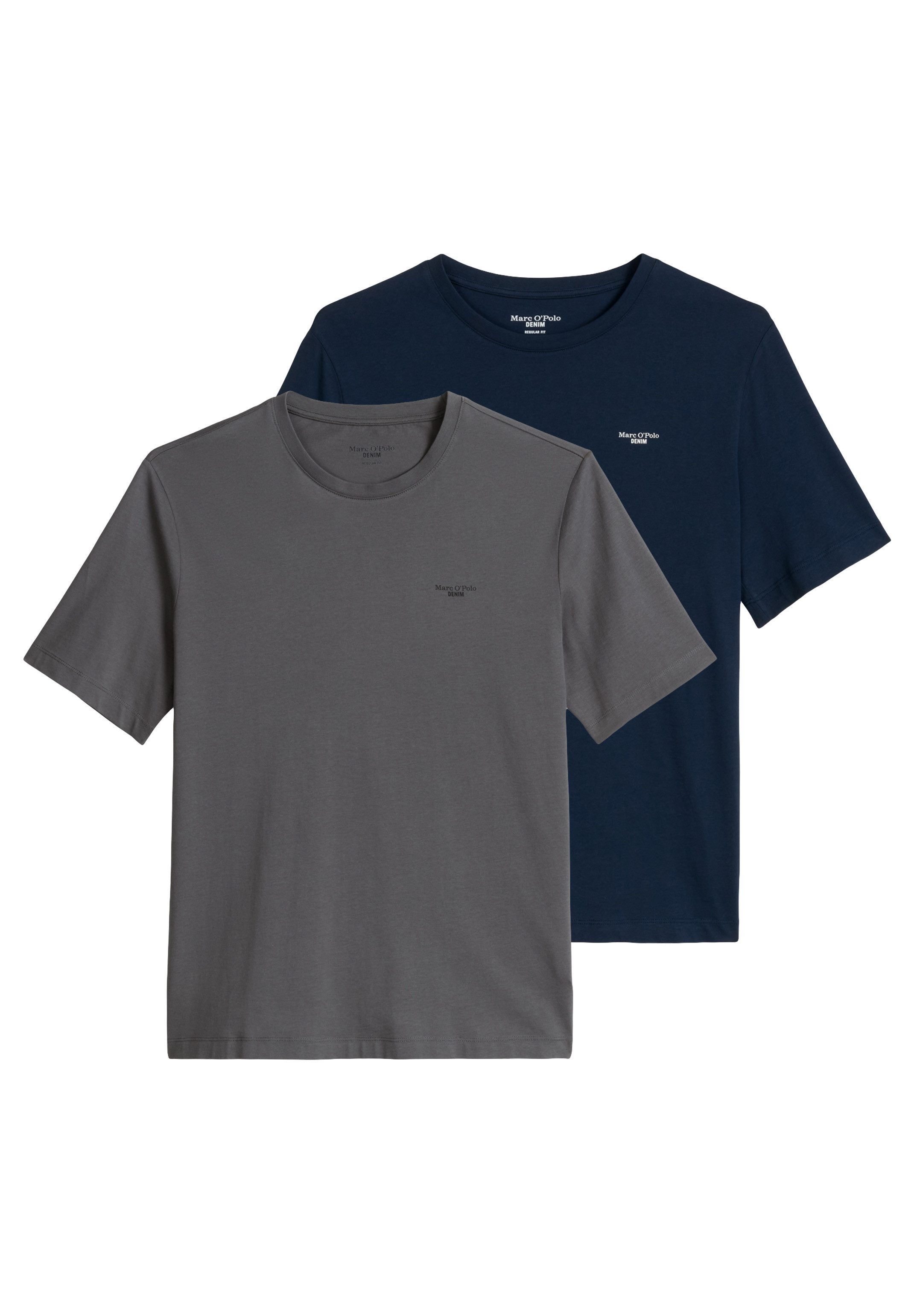 Marc O'Polo DENIM T-Shirt 2er Pack Basic (Spar-Set, 2-tlg) T-Shirt - Baumwolle - Atmungsaktiv - Weiche Baumwolle