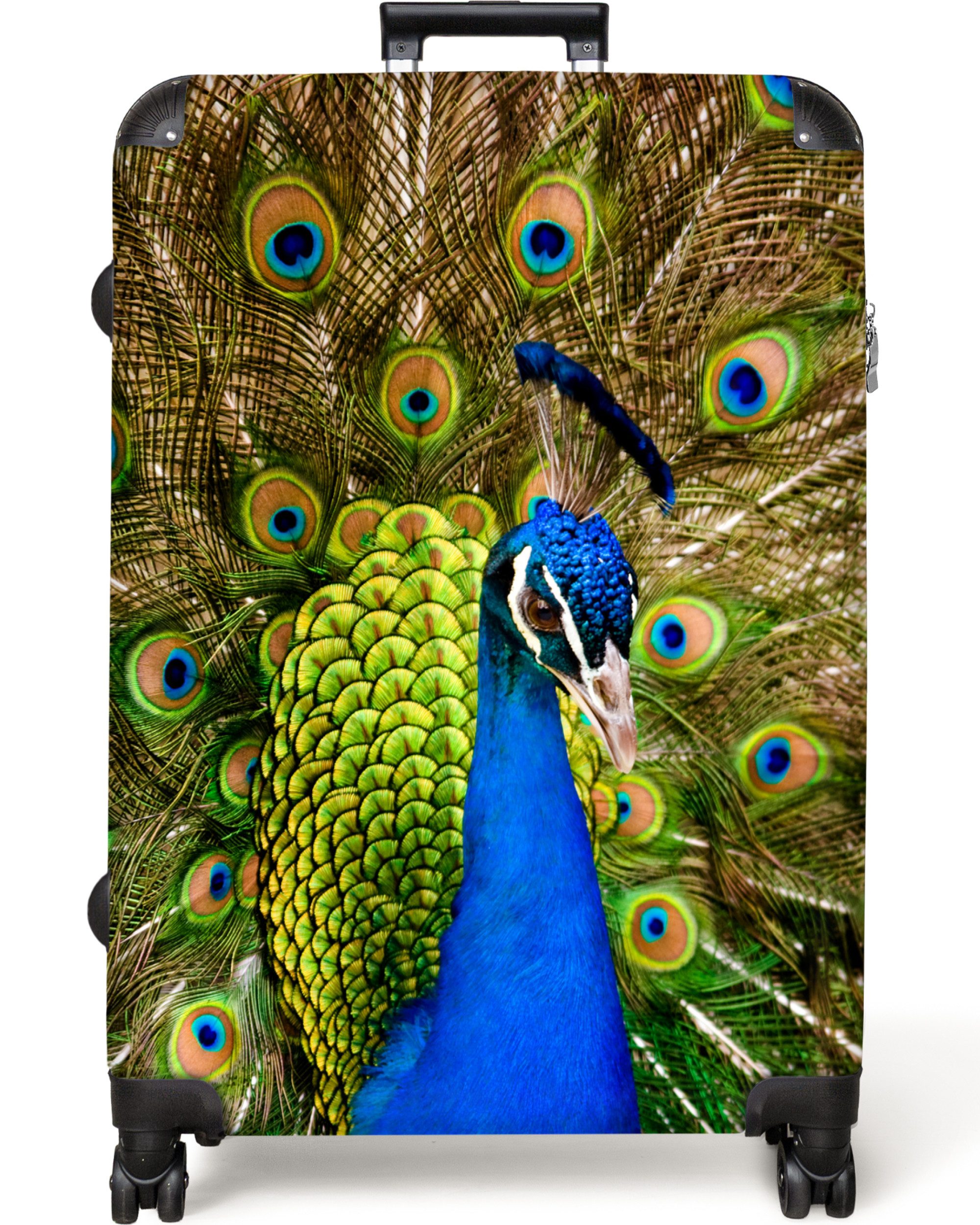 NoBoringSuitcases.com© Hartschalen-Trolley Pfau - Tiere - günstig online kaufen