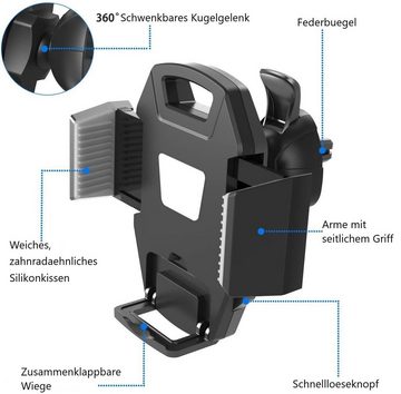 Elegear Handyhalter für Auto, 5.3-9.5cm Einstellbar Handy-Halterung, (1-tlg., 1, Universal KFZ Halterung)