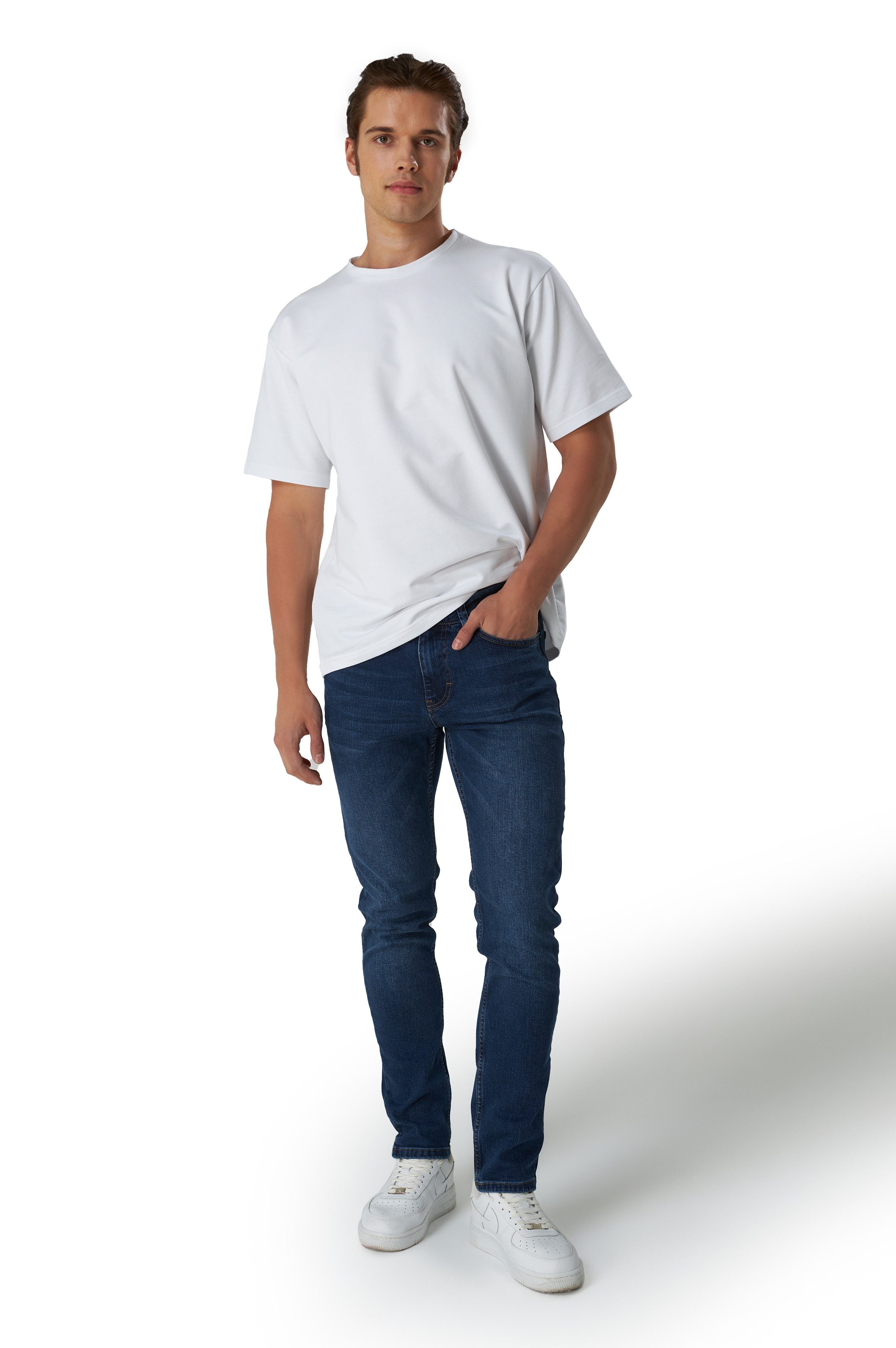Smith & Solo Slim-fit-Jeans Herren, Jeanshose Männer, Straight Hose 5-Pocket Design, Schmale Jeans, Slimfit