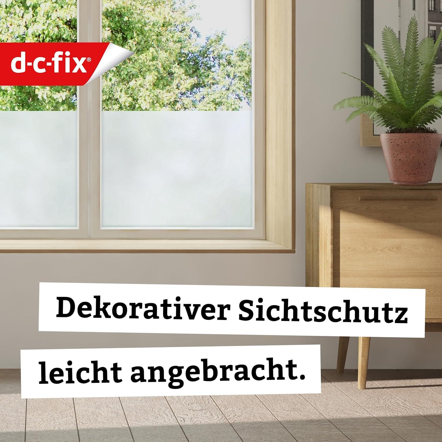 d-c-fix Fensterfolie Opal - selbstklebende Sichtschutzfolie Deko Folie für Fenster innen, Selbsthaftend, zuschneidbar und rückstandslos entfernbar