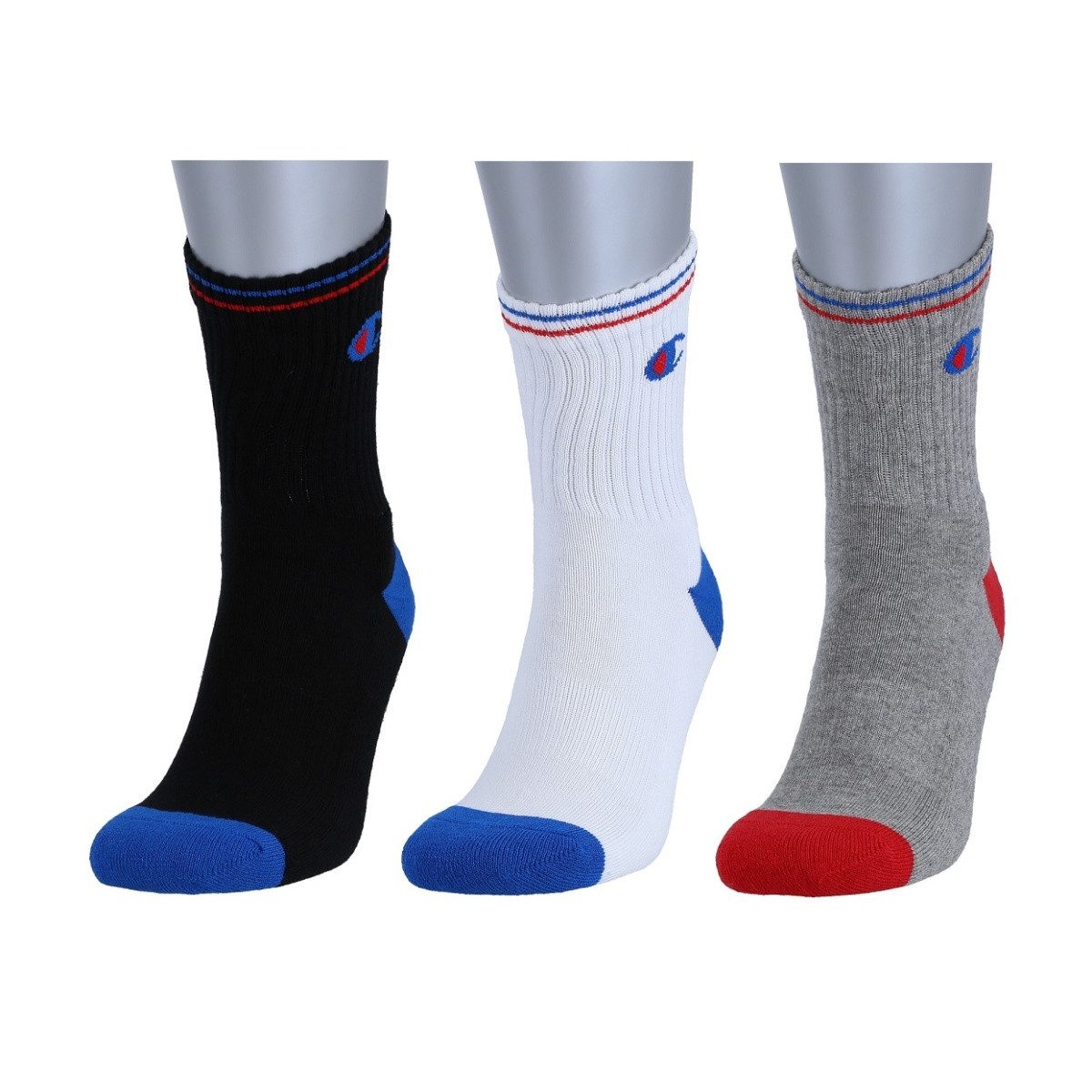 Champion Tennissocken (Baumwolle) Crew schwarz/weiss/grau Herren - 3 Paar günstig online kaufen