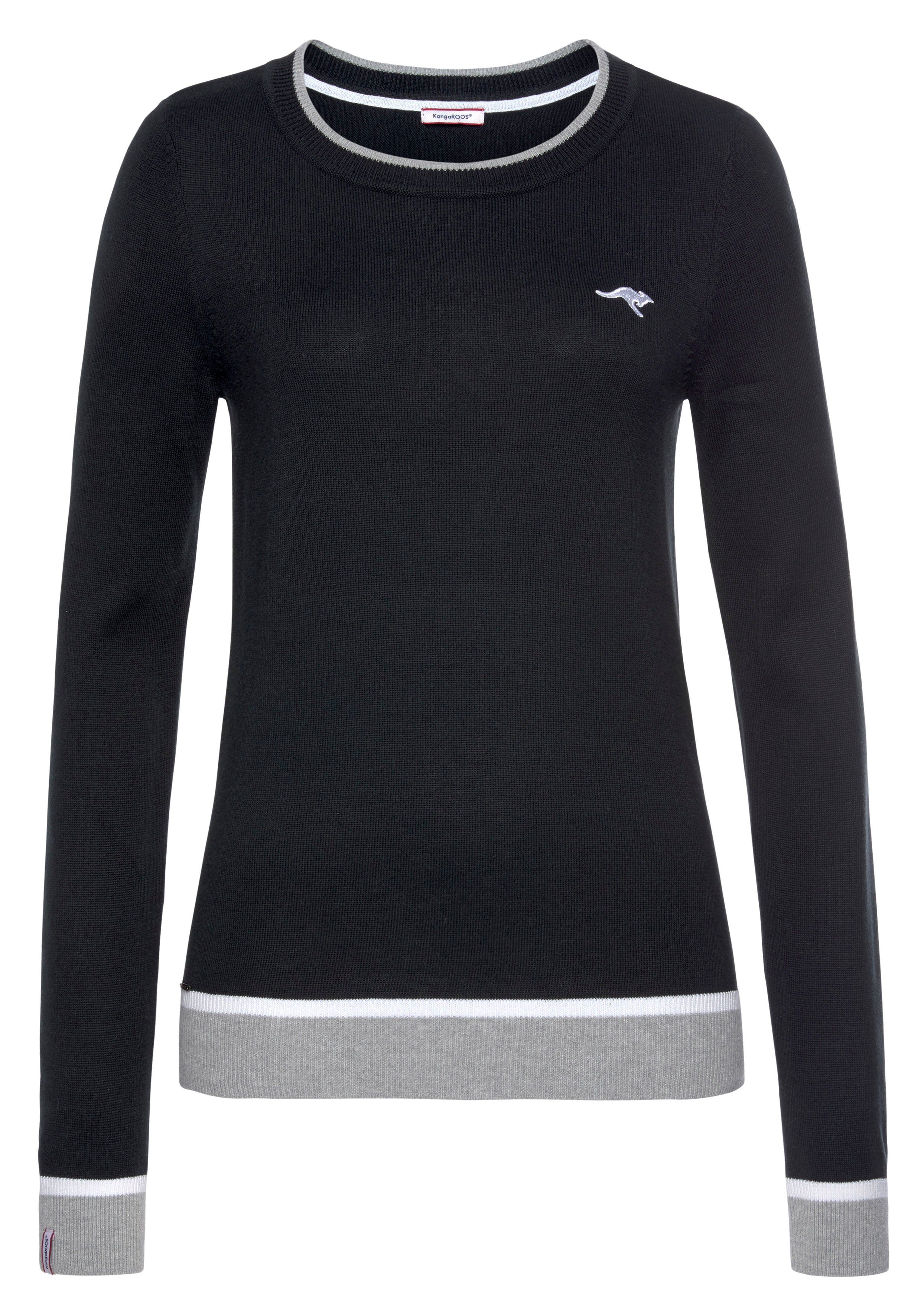 KangaROOS Rundhalspullover mit kontrastfarbenem Saum. Reduzierter Preis € 27,29. Unverbindliche Preisempfehlung € 38,99, (€ 27,29 pro 1 Stk)