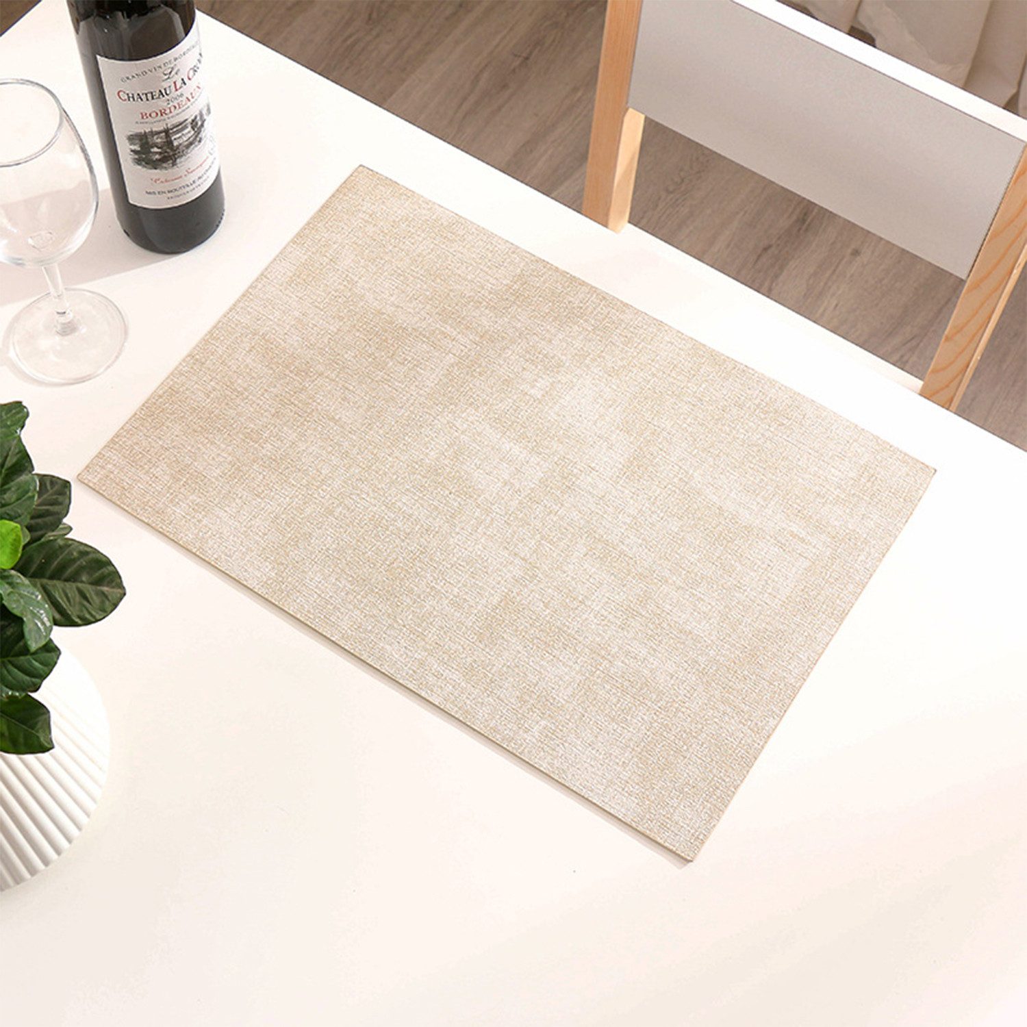 RWEUOQ Platzset 4-St Tischmatte Kunstleder abwischbar günstig online kaufen