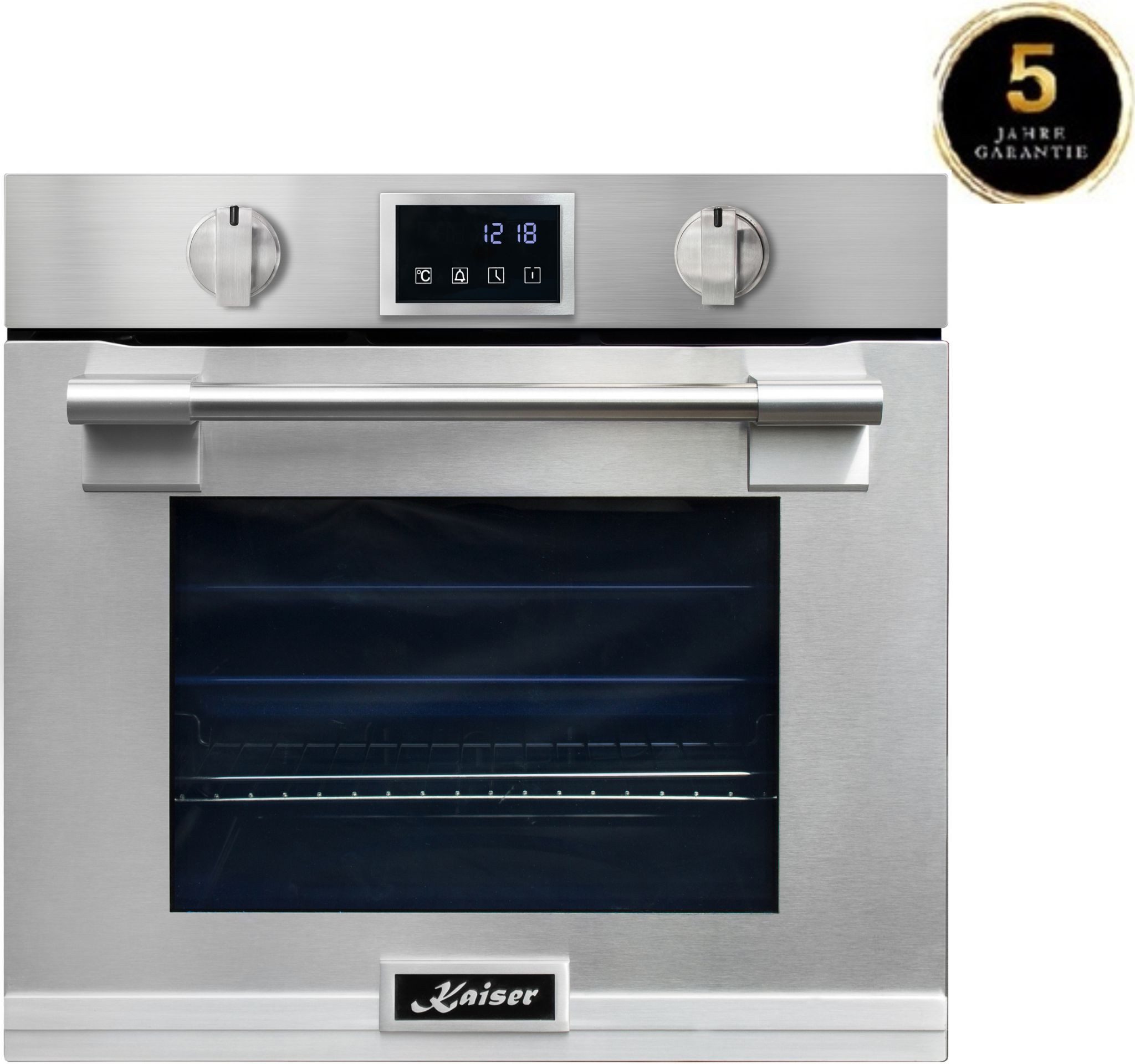 Kaiser Küchengeräte Einbaubackofen XXL Einbau-Backofen 86L, mit Pyrolyse & AirFry, Touchdisplay, Drehknebel, 11 Funktionen, Edelstahl mit Anti-Touch-Effekt EH 6339+5 Jahres garantie, mit 1-fach-Teleskopauszug