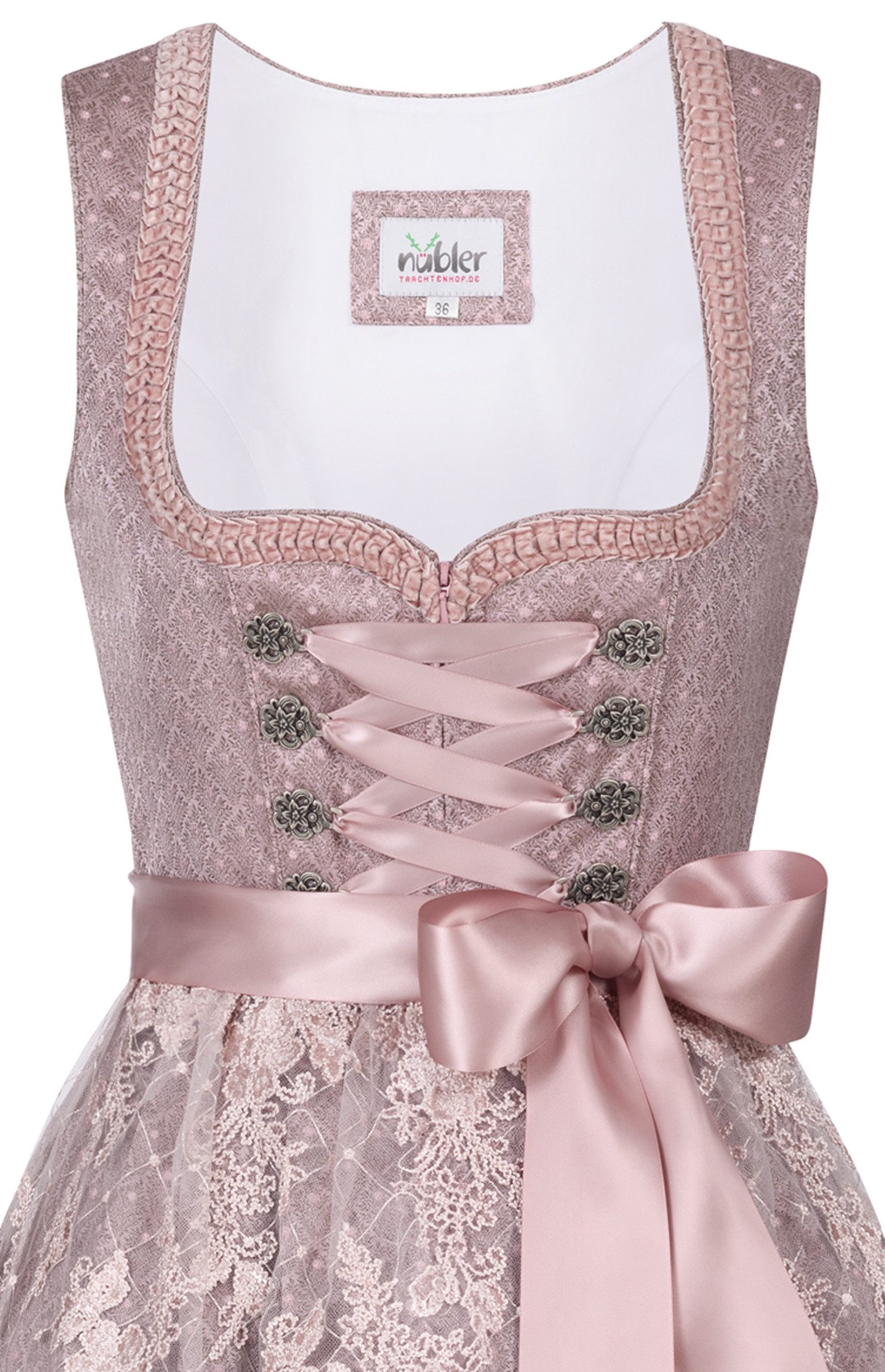 Nübler Dirndl Mini Dirndl Gislinde in Rosa von Nübler - Rocklänge 55 cm