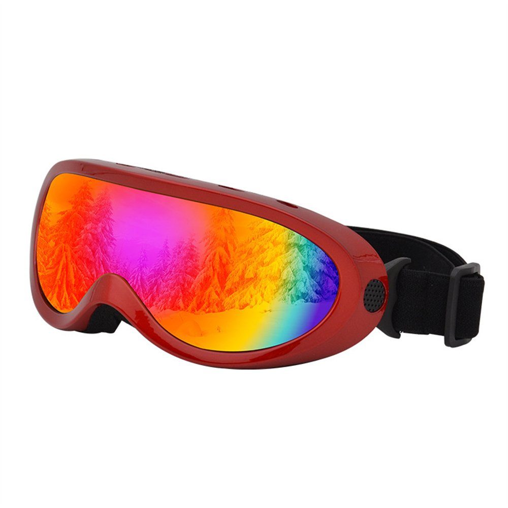 Erwachsene Skibrille Rouemi und Kinder Skibrille, Rot Outdoor-Schneebrille winddichte