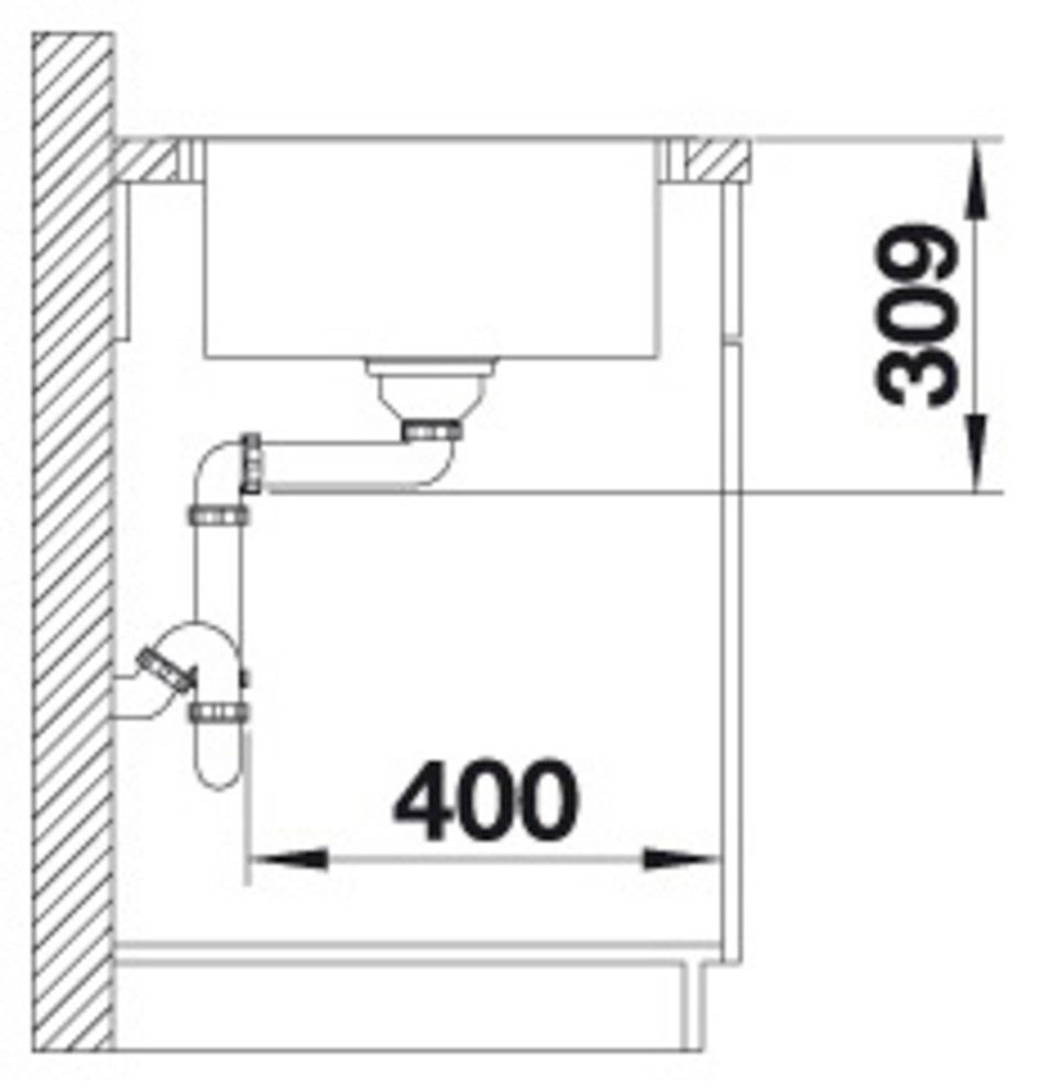 6 cm, (1 Blanco S-IF Edelstahlspüle eckig, 50/78 LEMIS geeignet wechselseitigen Einbau St), Compact, XL zum