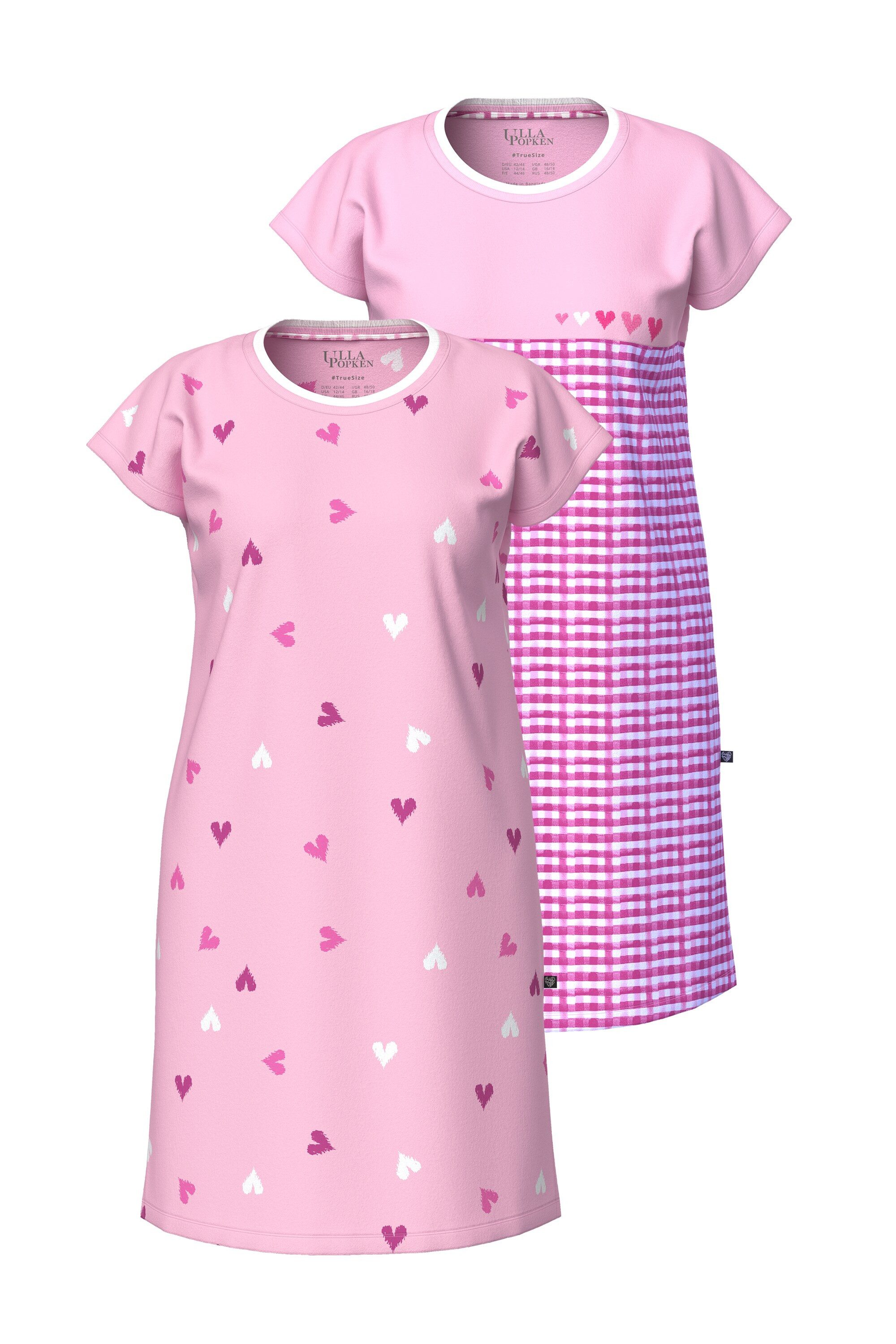 Ulla Popken Bigshirt Bigshirts 2er-Pack Karo/Herzen günstig online kaufen