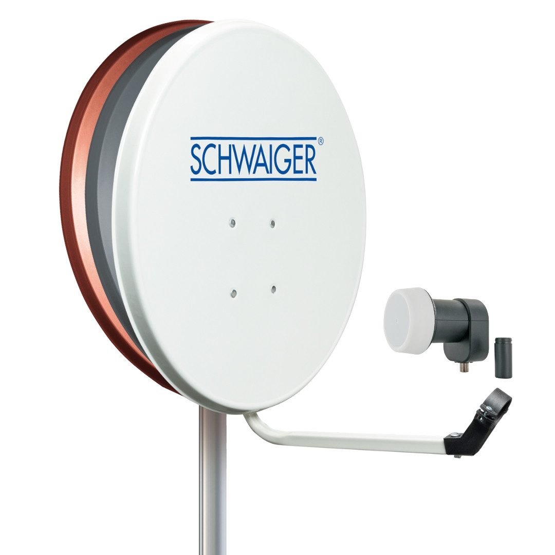 Schwaiger SPI5502SET1 SAT-Antenne (55 cm, Stahl, Single LNB, ziegelrot)