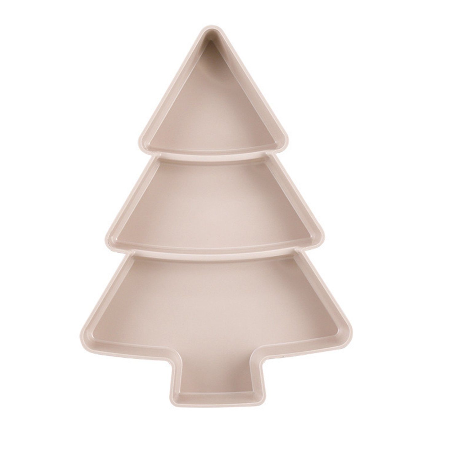 MAGICSHE Snackschale Weihnachtsbaum Snackteller,Kunststoff mit Fächern, Rosa Tablett Plastik