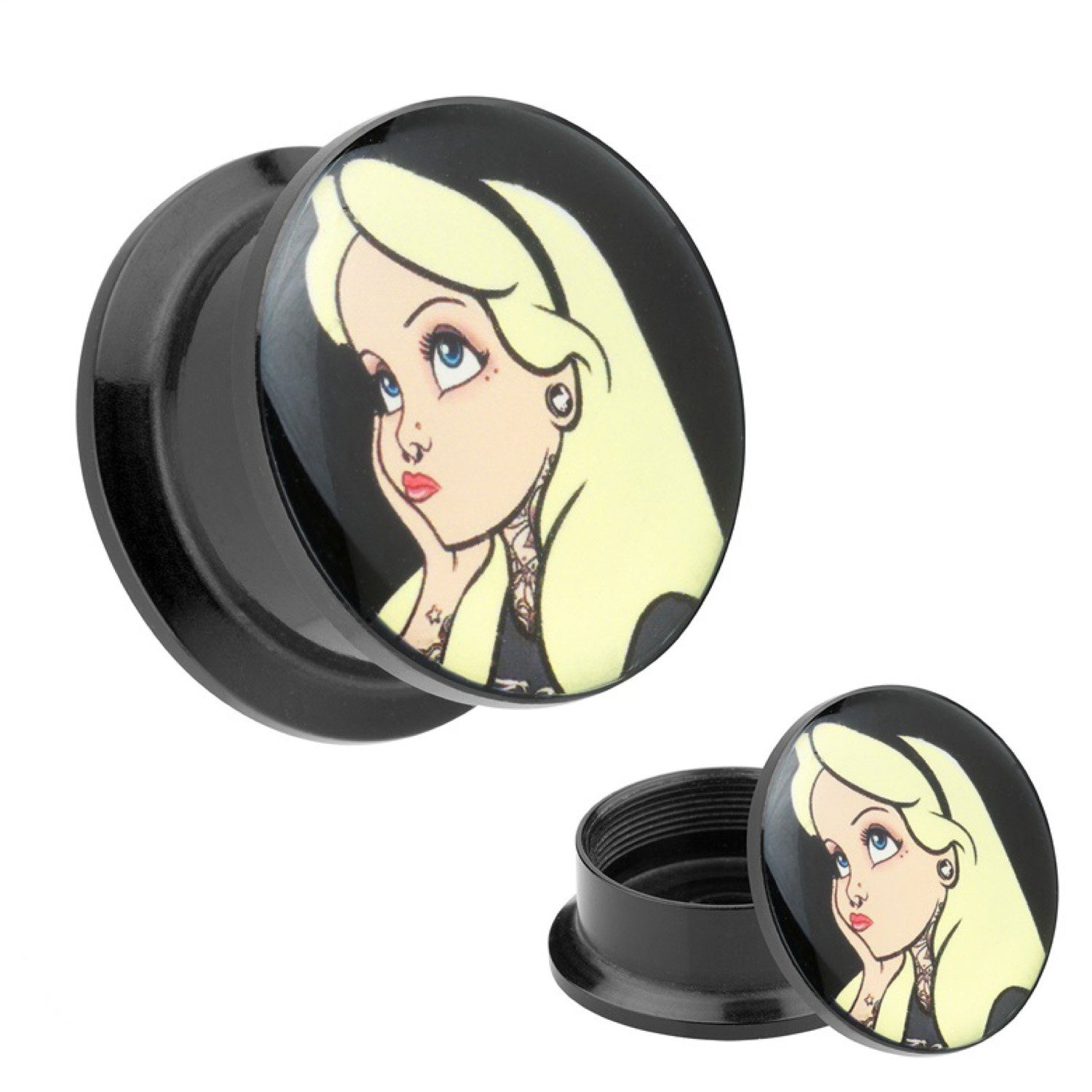 Taffstyle Plug Piercing Schraub Motiv blondes günstig online kaufen